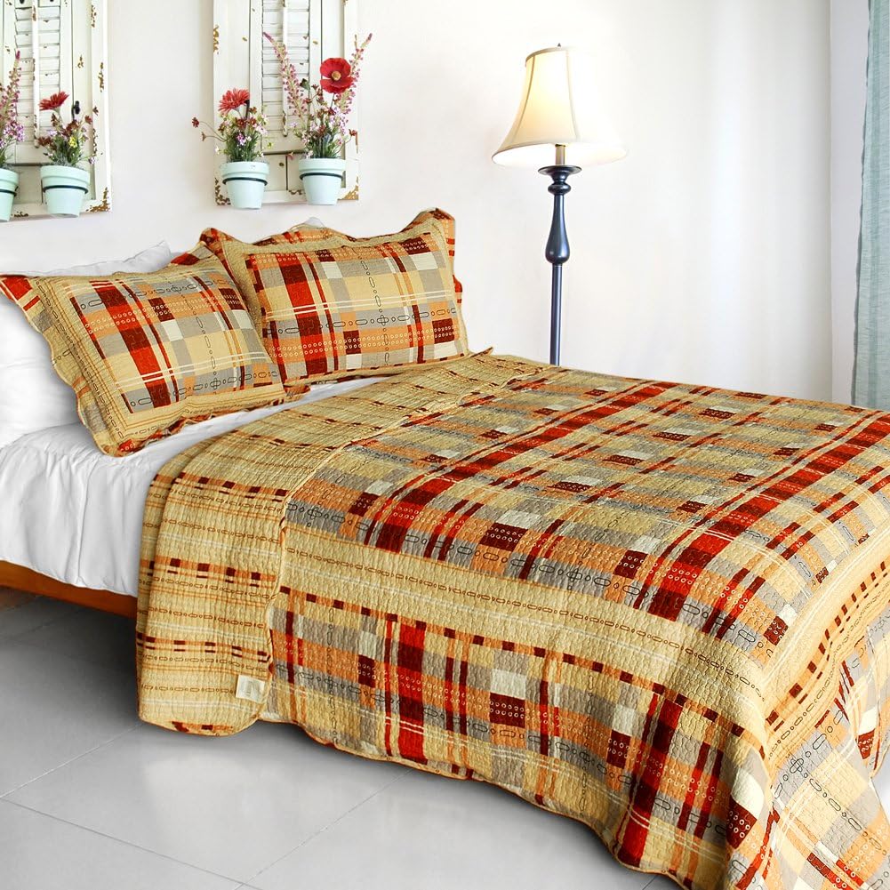 Blancho Bedding Enthusiasm Waltz 3PC Cotton Quilt Set