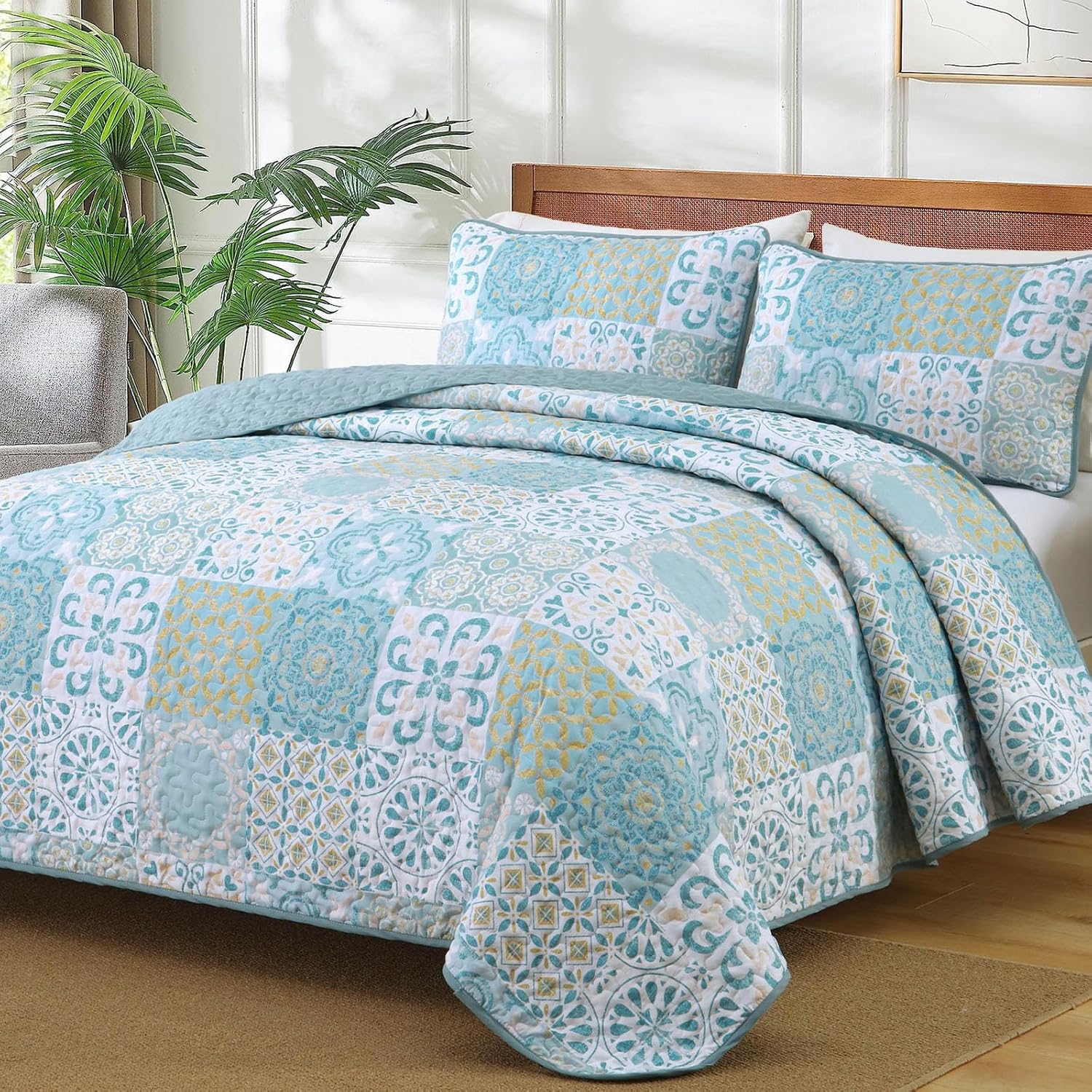 Dobuyly Patchwork Quilt Set Queen Size 1