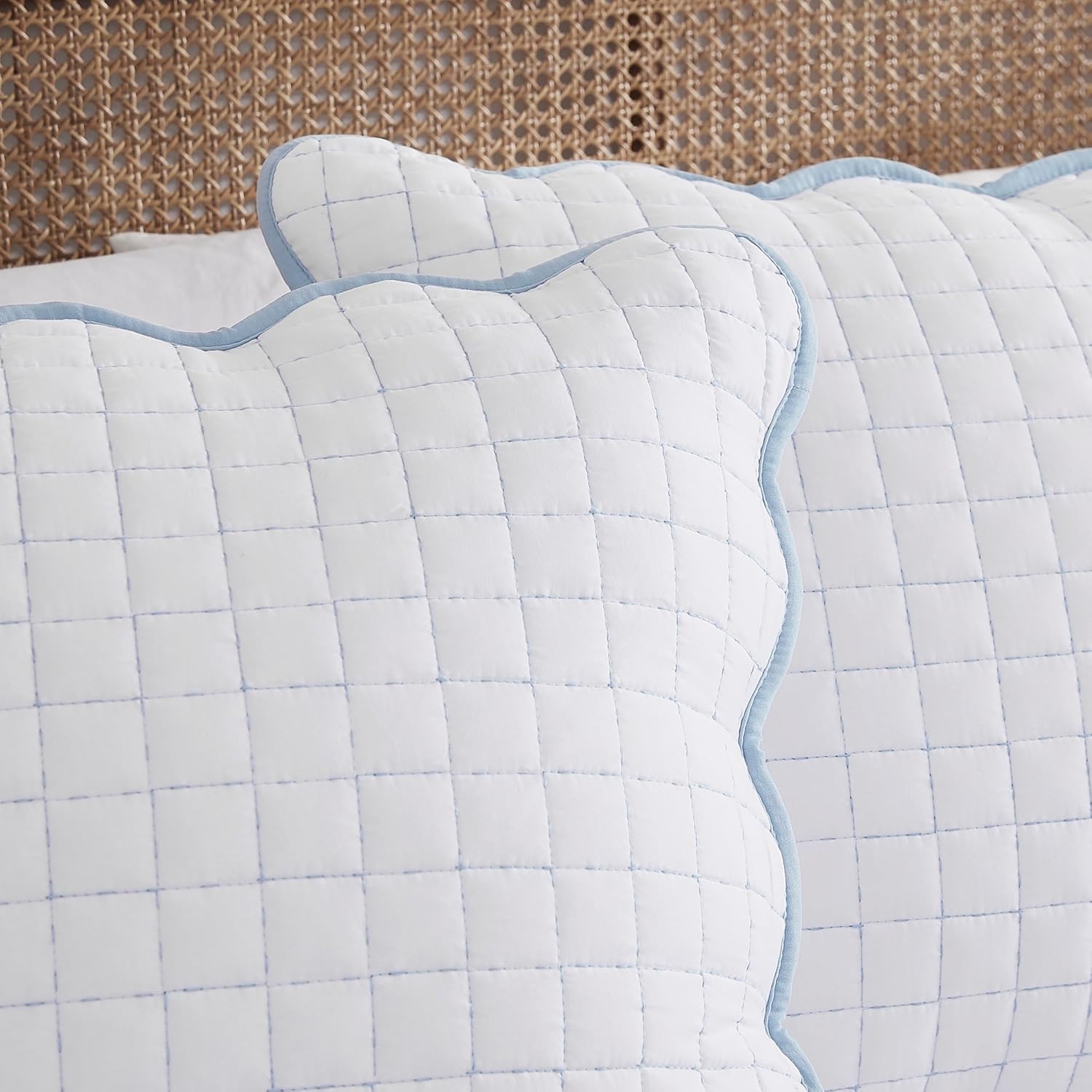 WDCOZY Blue Edge Cal King Quilt Bedding Set 1
