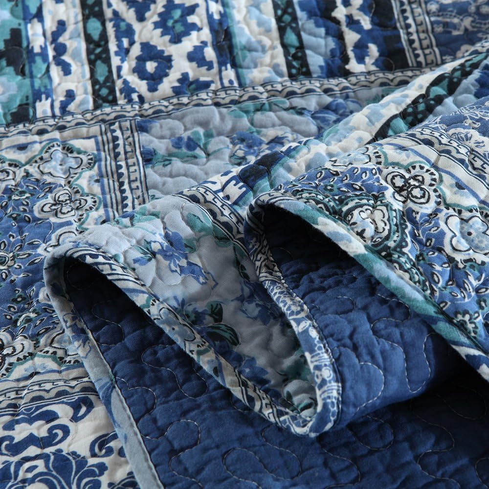 NEWLAKE Reversible Patchwork Bedspread Quilt Set King Size