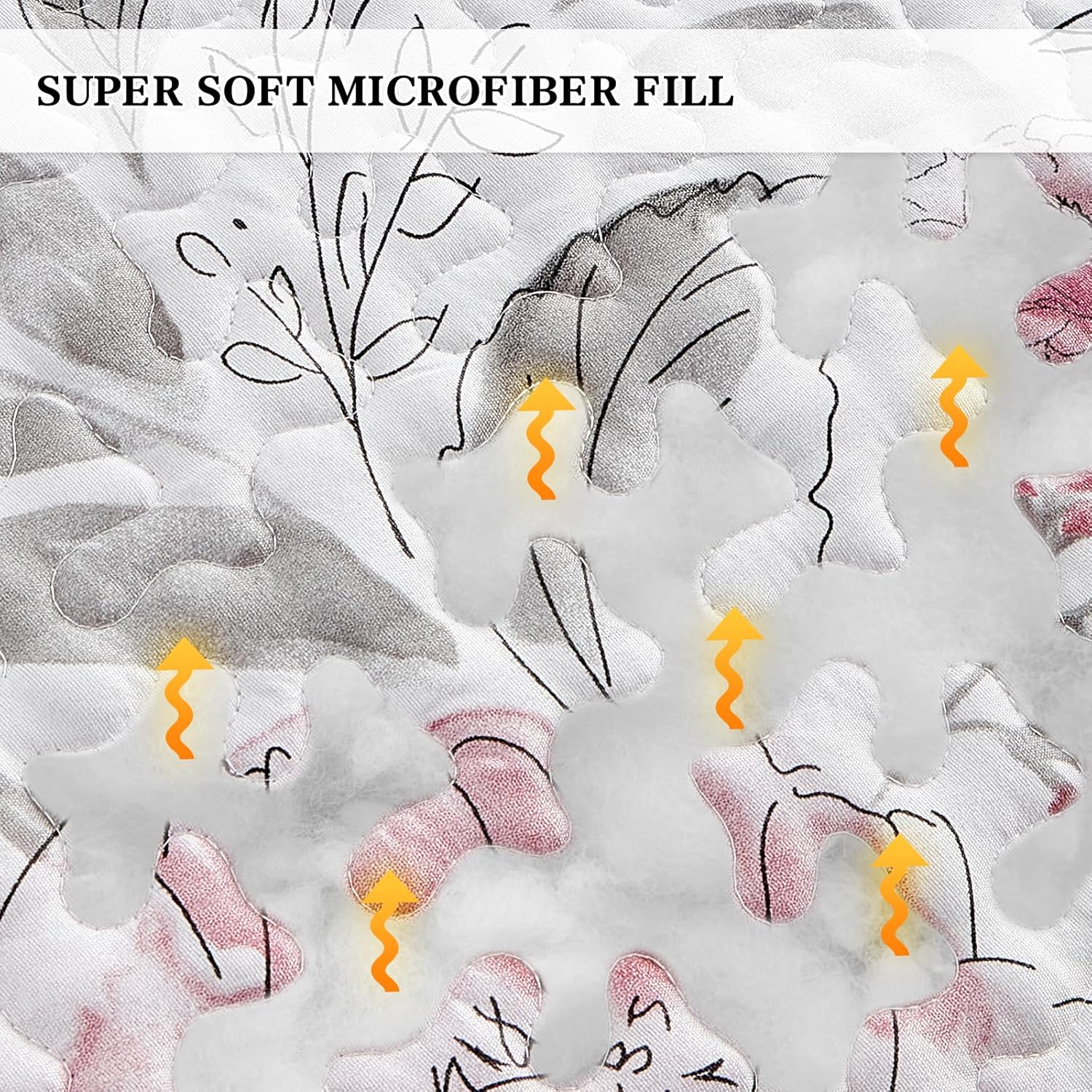 Flysheep Botanical Quilt Set Twin Size 2 Pieces