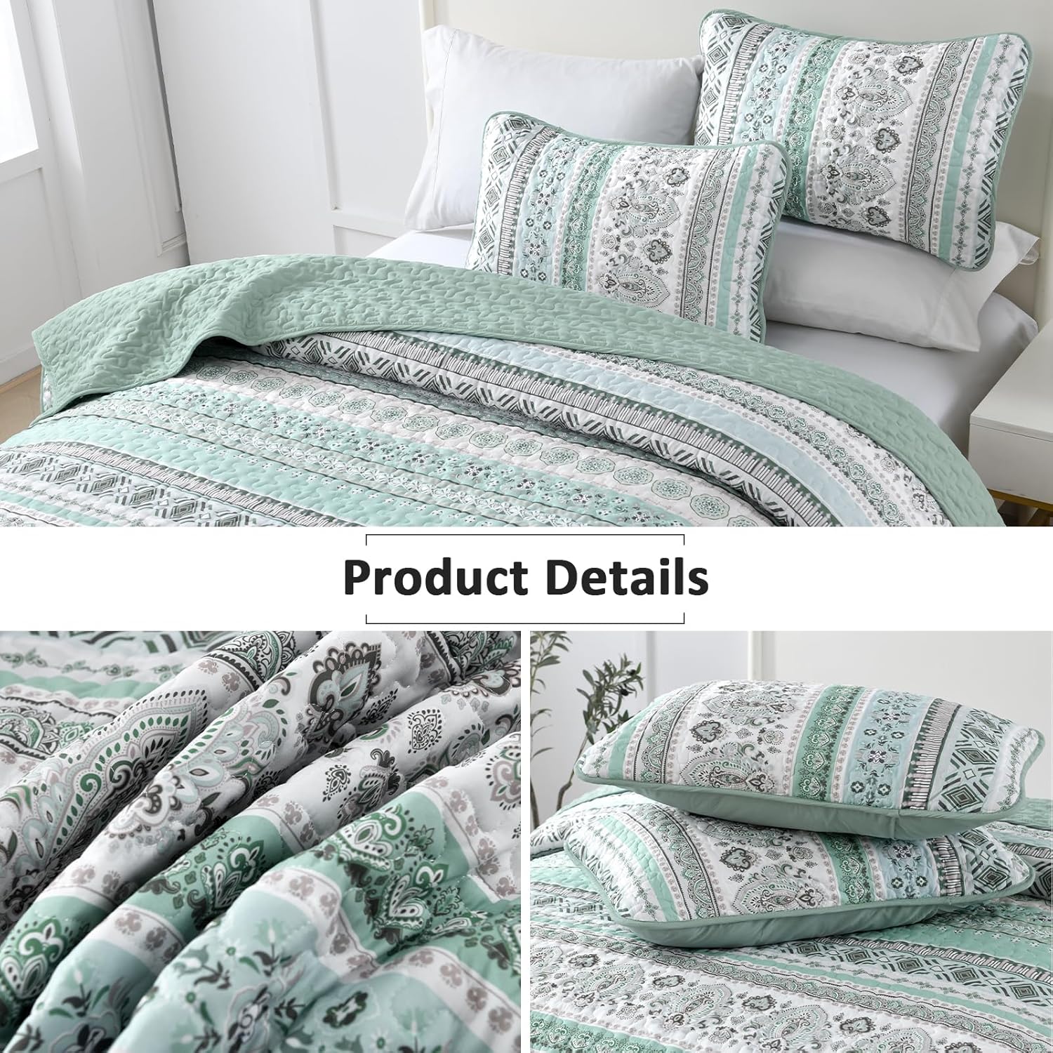 Goodidea Boho Quilt Set Queen Size 3 Piece 1