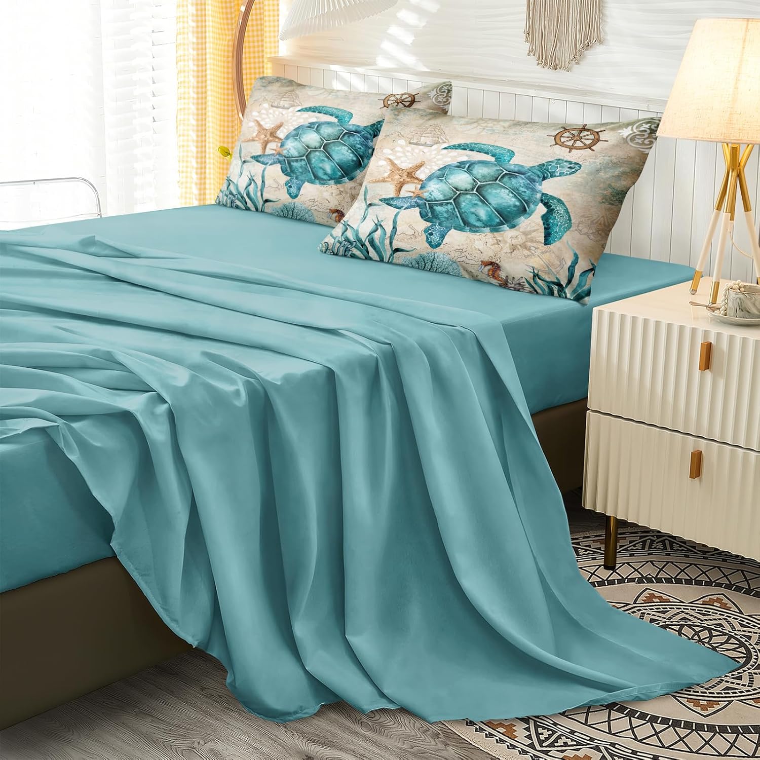 Merryword 8-Piece Ocean Turtle Bed In A Bag