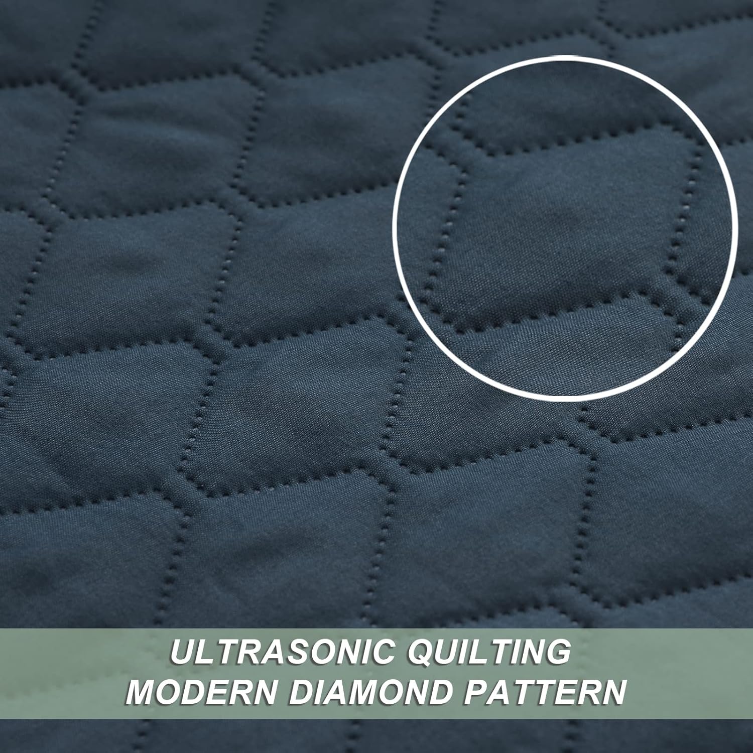 Exclusivo Mezcla California King Quilt Set with Pillow Shams - Navy Blue 112x104