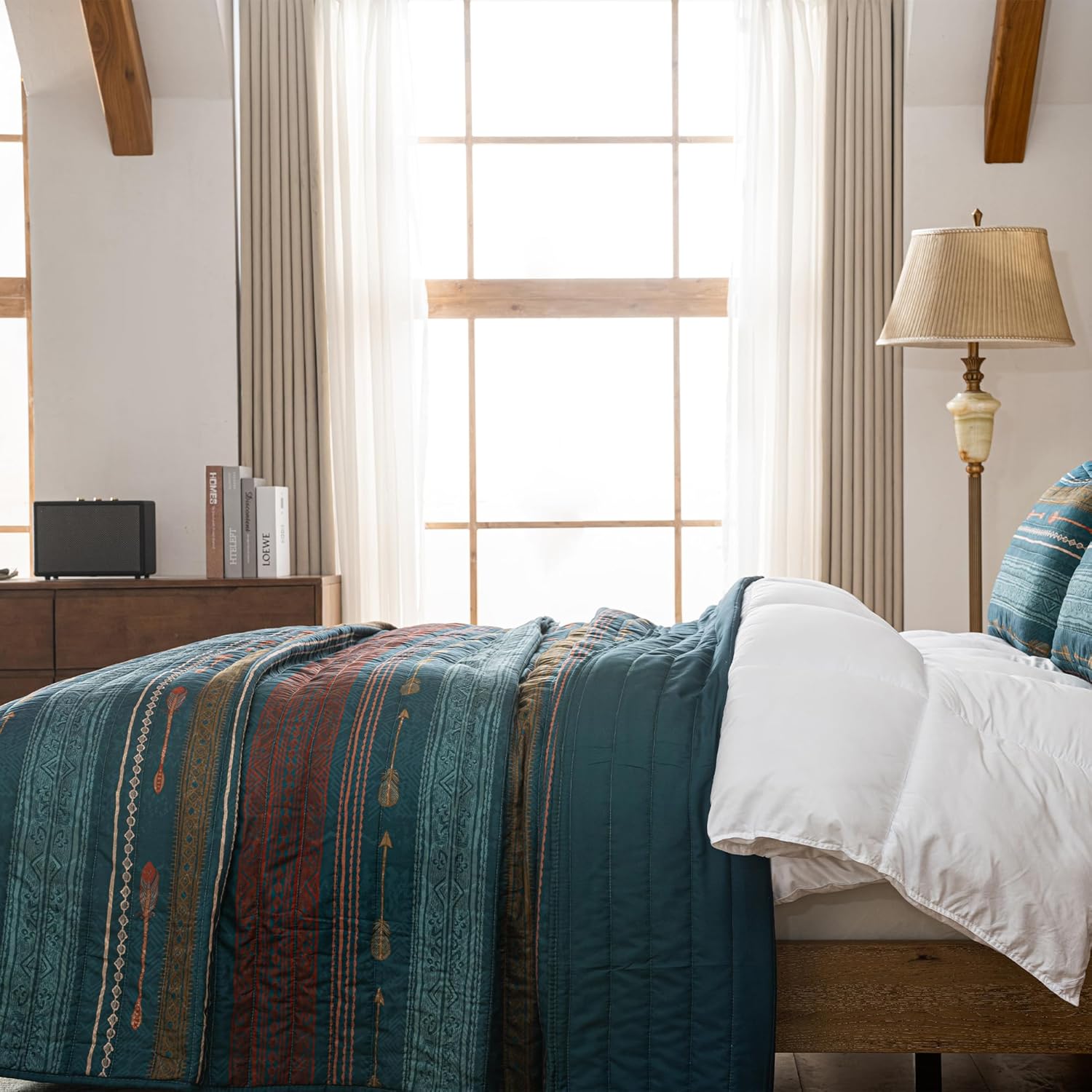 LIRISDOM Bohemian Quilt Set Queen Size 3 Piece 1