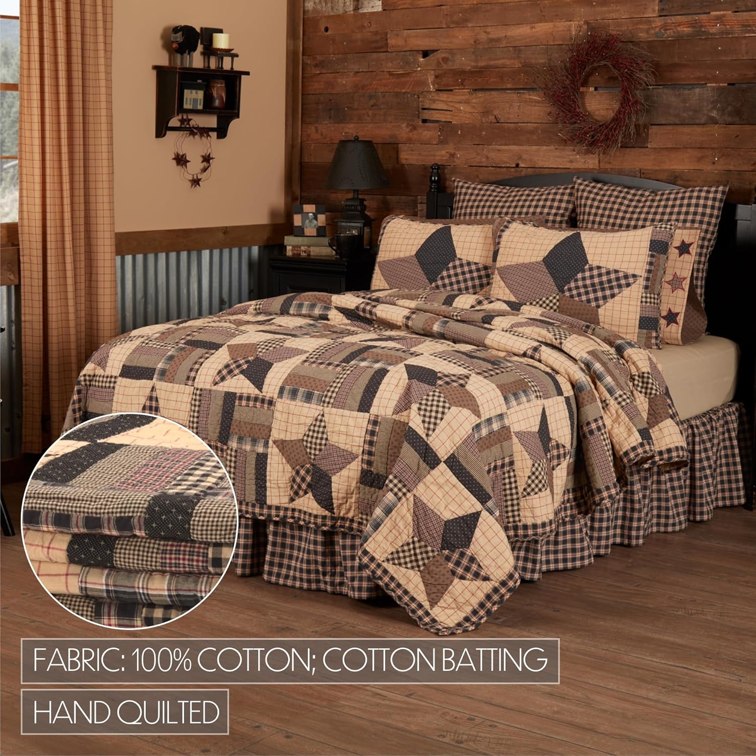 VHC Brands Bingham Star 5 Piece Quilt Set
