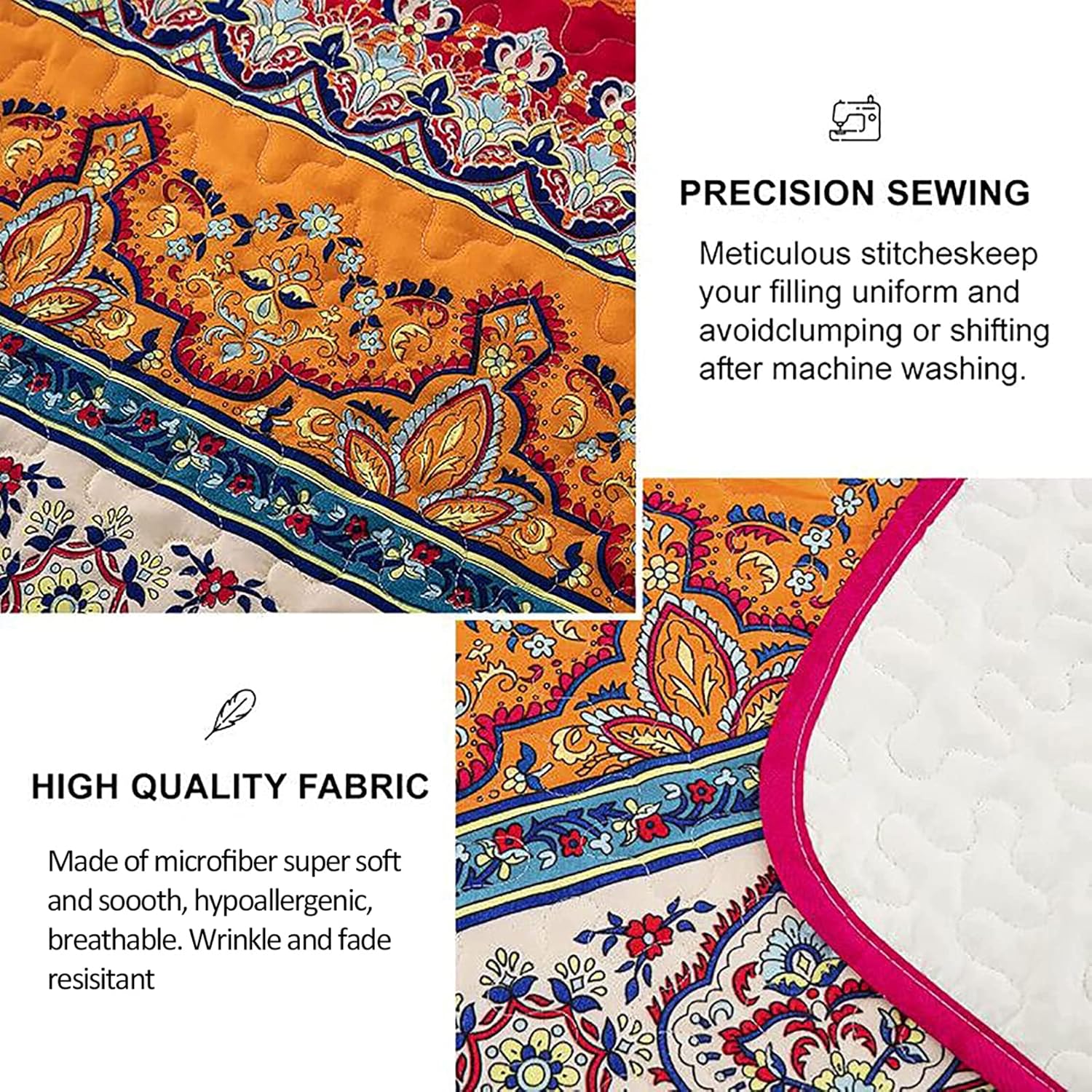 Wongs Bedding Bohemian Quilt Set California King