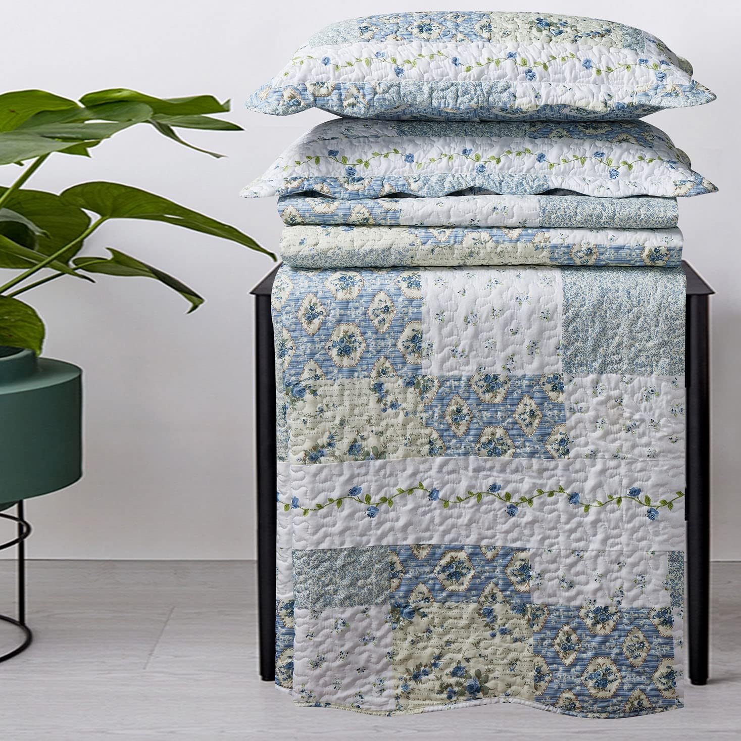 7-Pc California King Bedspread Set - Wrinkle-Free Microfiber