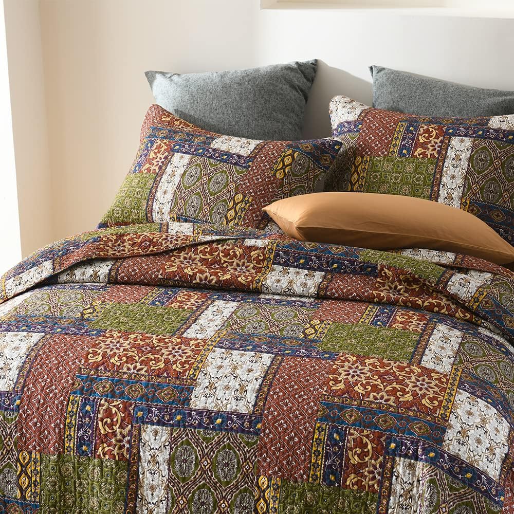 VISIMISI Cotton Reversible Quilt Set King Size
