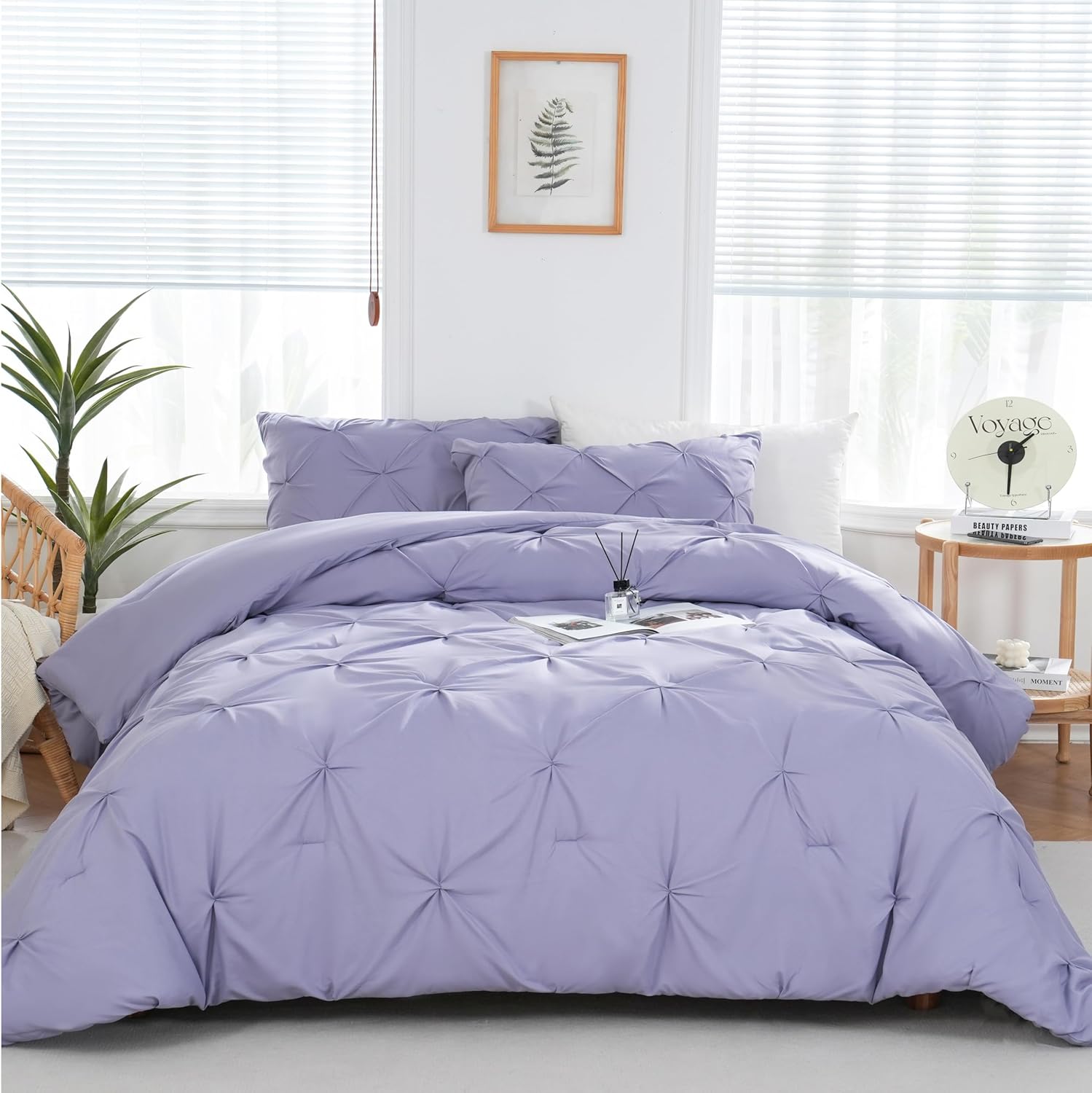 DOWNCOOL Comforter Set - Lavender Purple 3 Piece Bedding