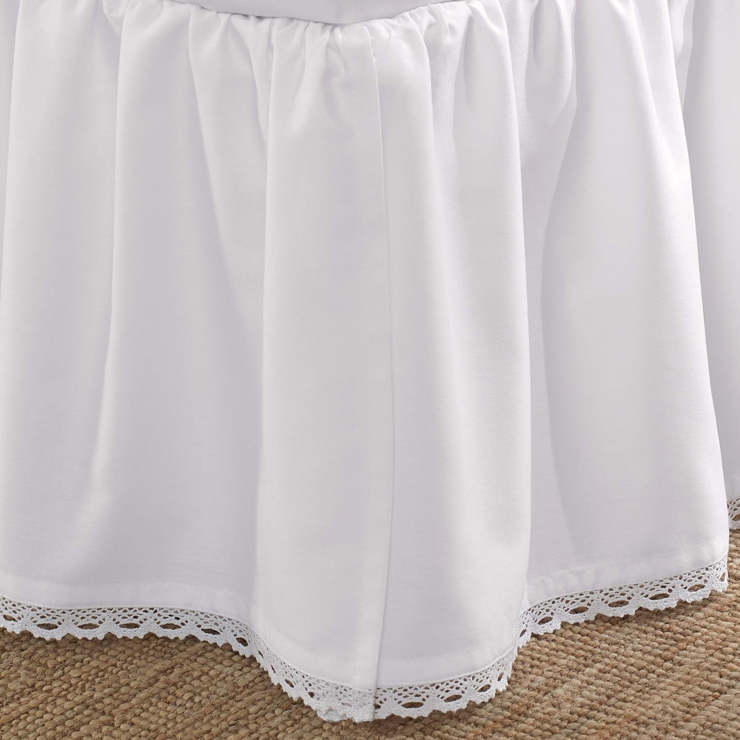 Laura Ashley Home Full Bedskirt - Crochet Ruffle White