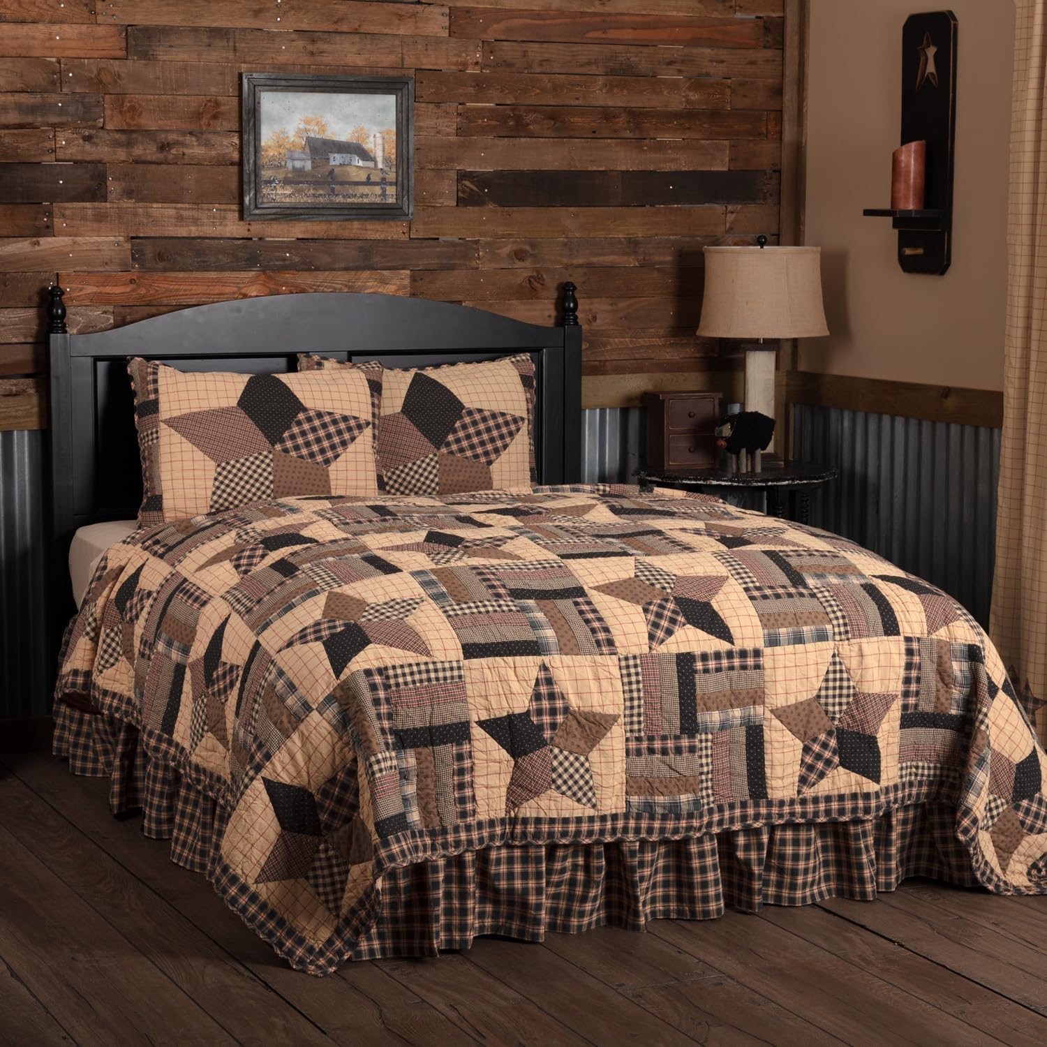 VHC Brands Bingham Star 5 Piece Quilt Set