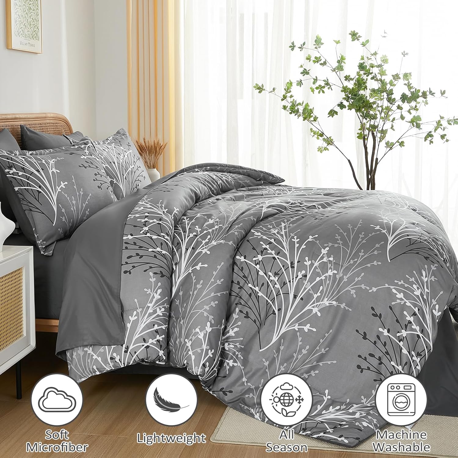 DJY Gray Comforter Set California King