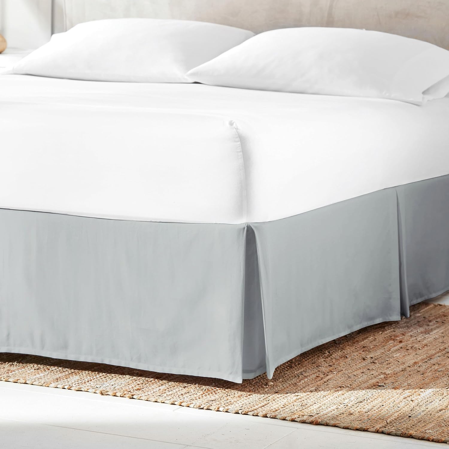 Everhome Cotton Sateen Bed Skirt with 5 Pleats Twin