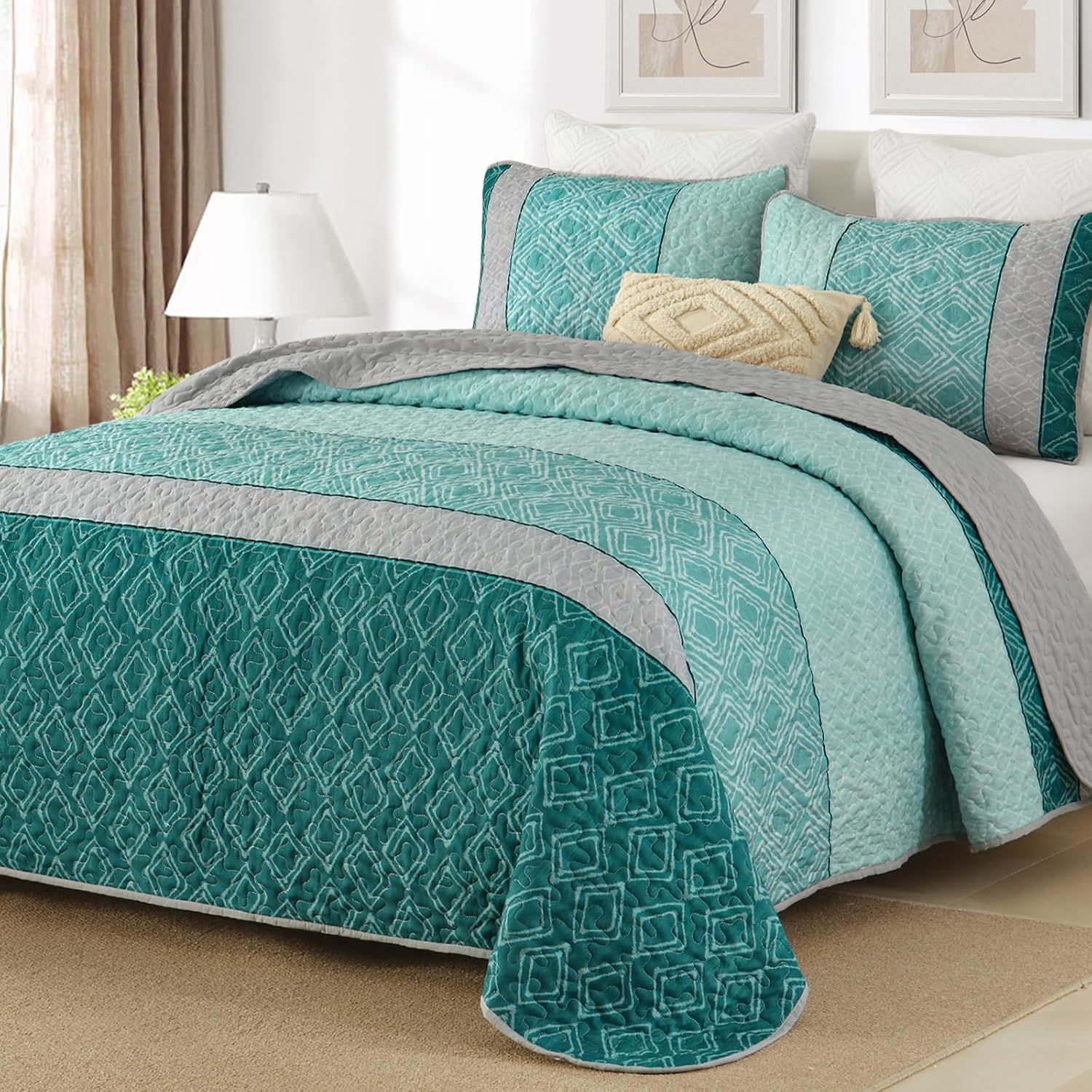 Cottolester Boho Quilt Set California King 3 Pieces 1