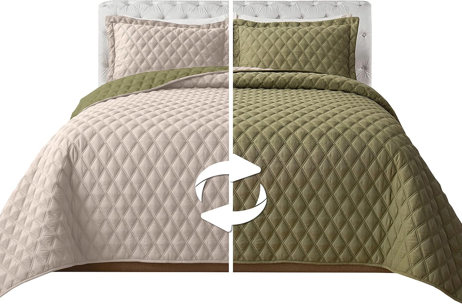 Elegant Comfort Reversible Quilt Set 3-Piece