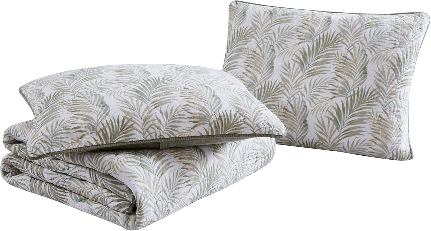 Tommy Bahama Queen Quilt Set - Maui Palm Green