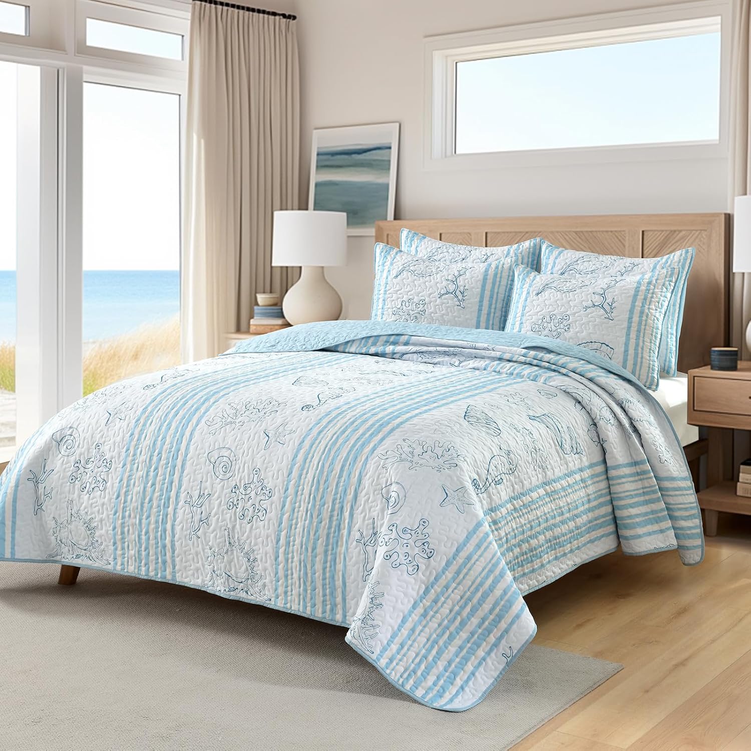 HORIMOTE HOME Coastal Quilt Set King Size