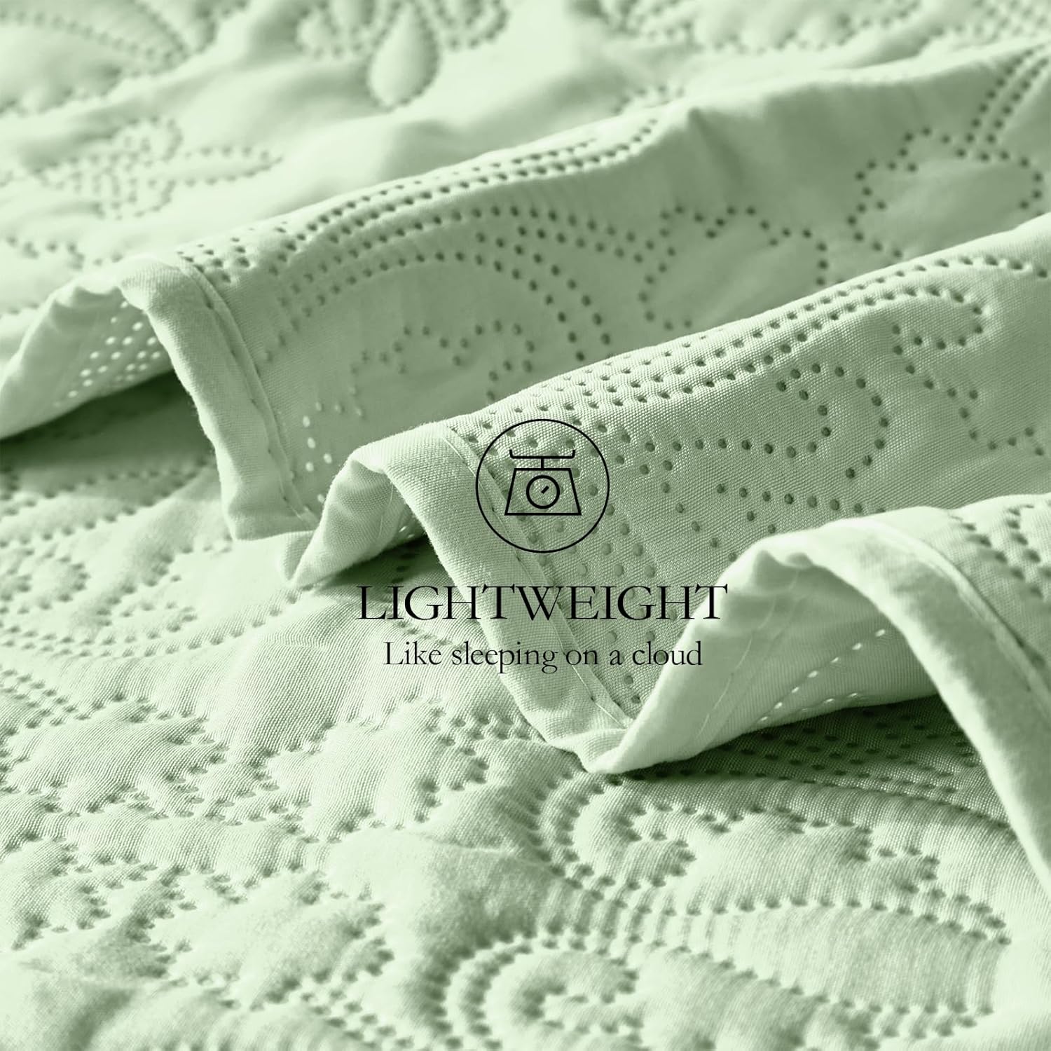 Akkialla Twin Quilt Bedding Set Light Green