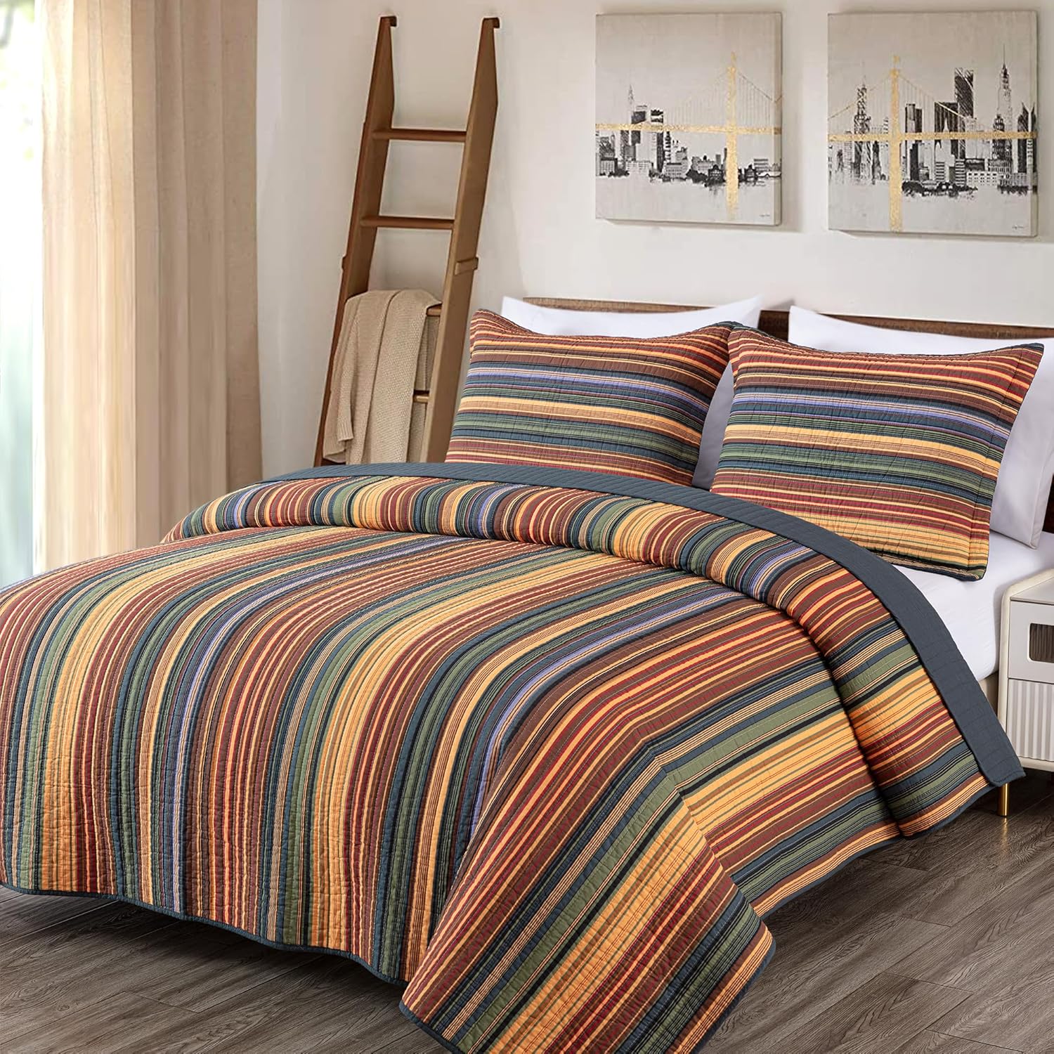 Chezmoi Avery 3-Piece Cotton Quilt Set King Size