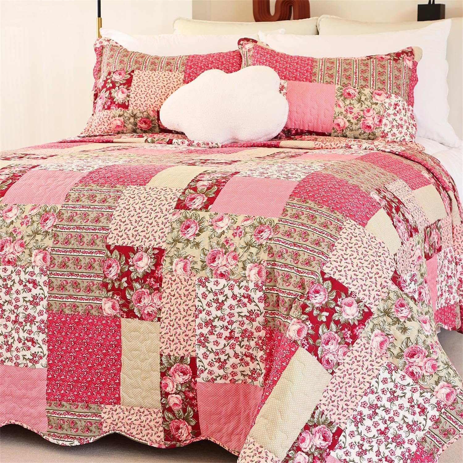 Cmfshape Summer Floral California King Bedspread Set