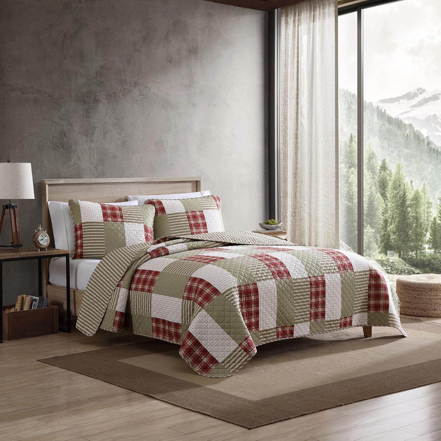 Eddie Bauer Queen Quilt Set in Camano Island Red