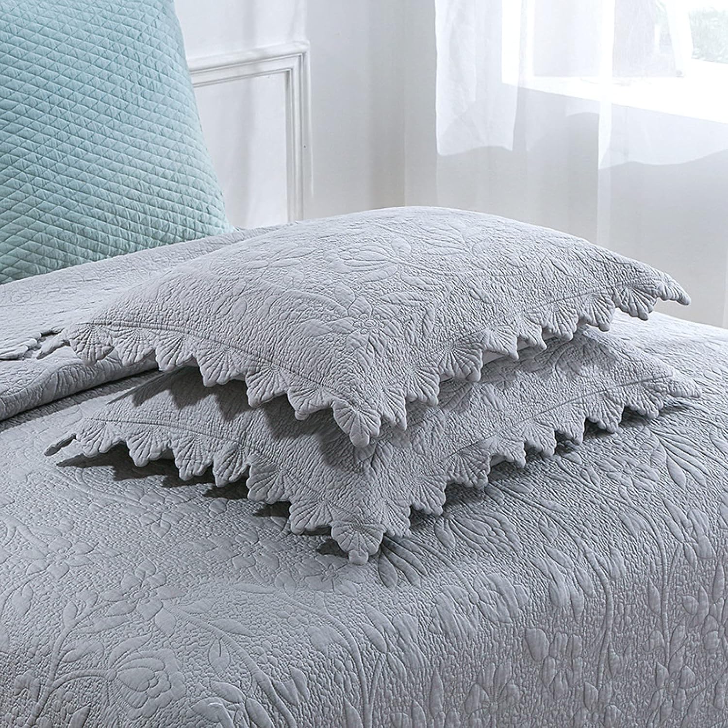 MLHK Cotton Bedspread Set 3 Piece Super King Size