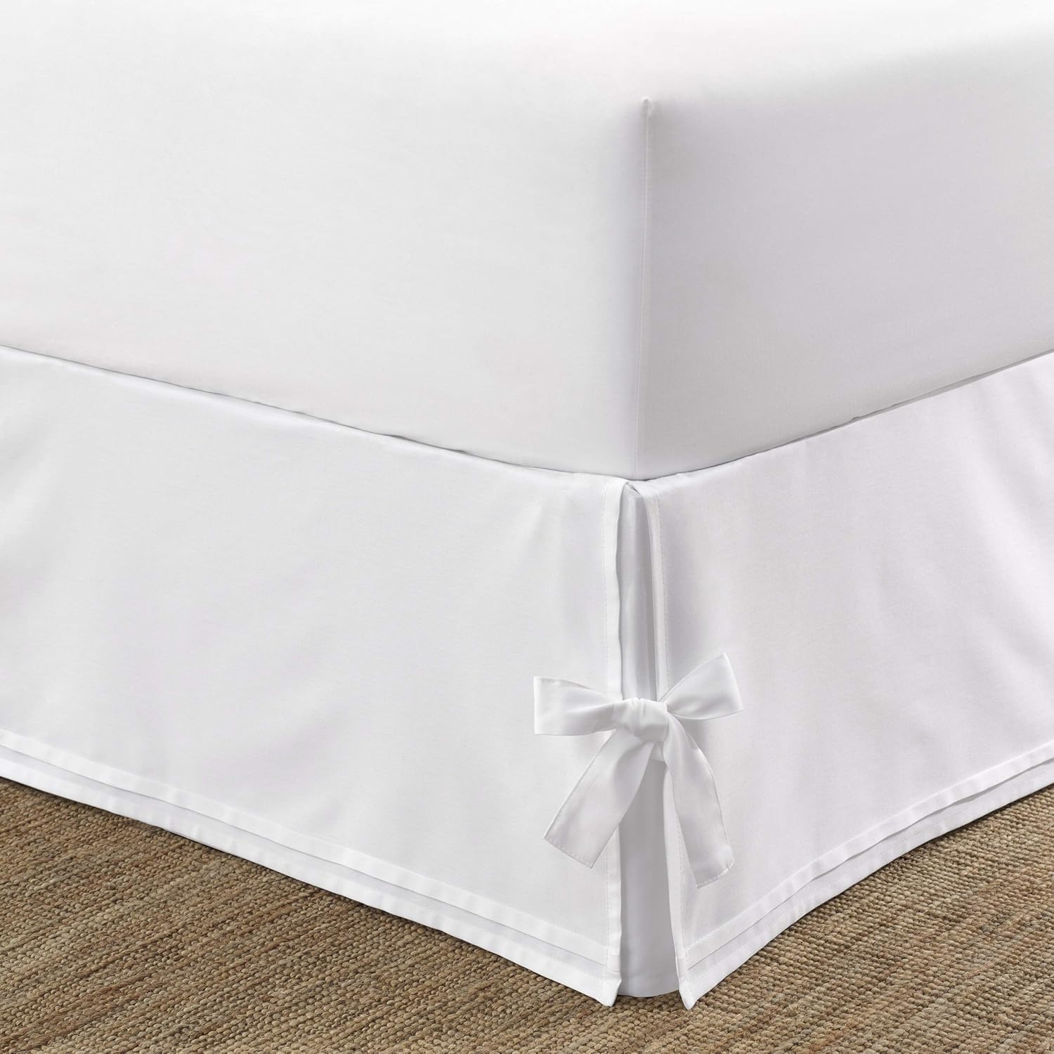 Laura Ashley Twin Bedskirt White Smooth Cotton Sateen