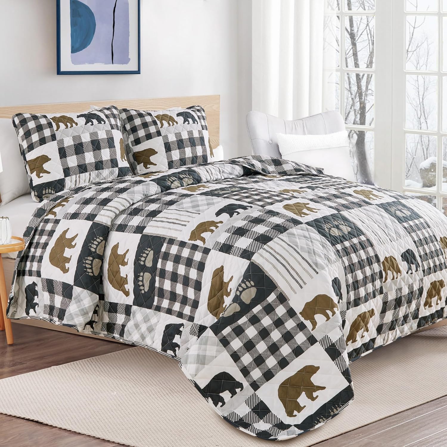 Rustic Quilt Set King Size with Shams