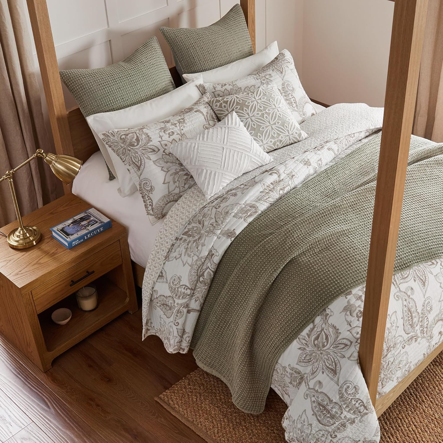 Levtex Home Mills Waffle Twin Quilt Set Taupe 1