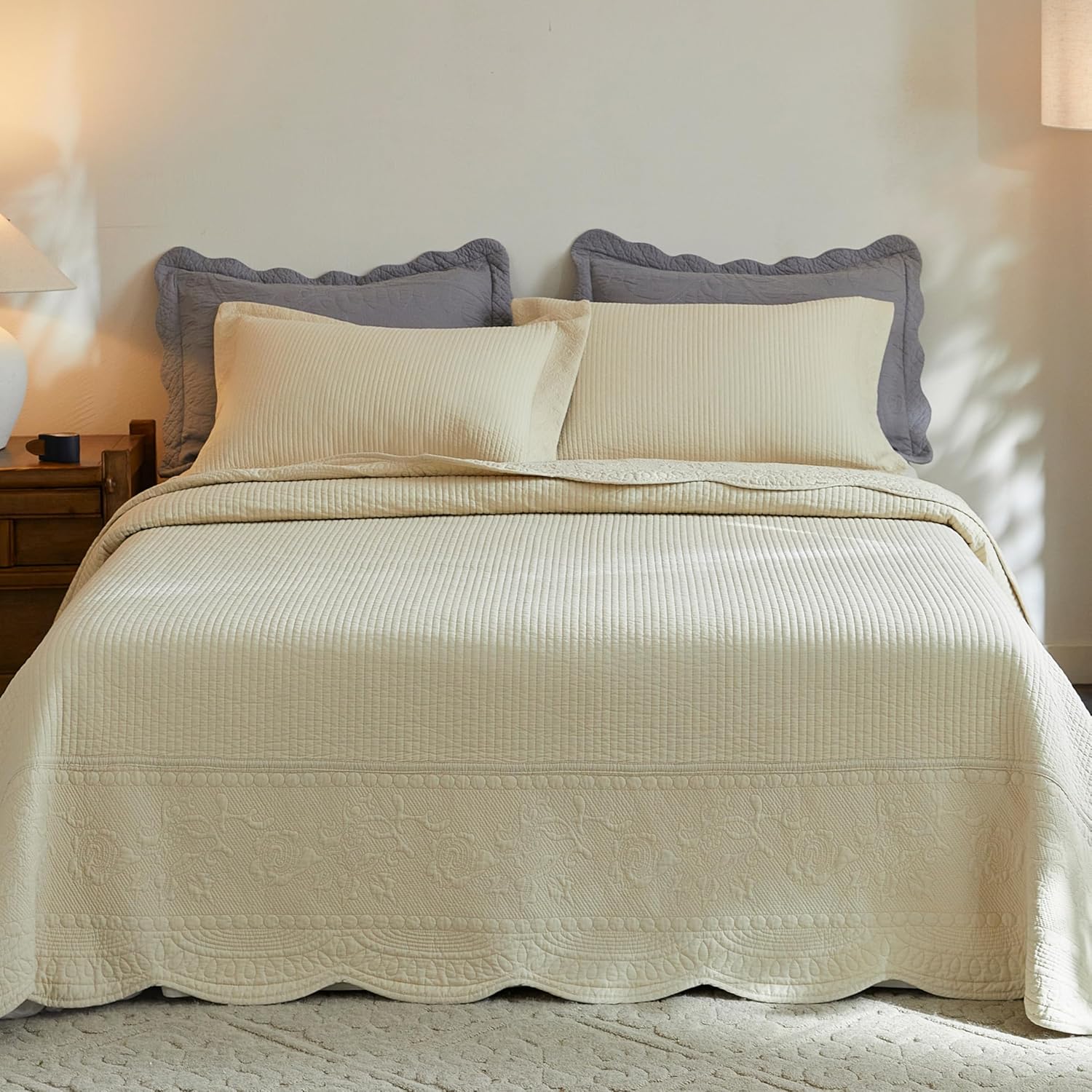 MarCielo 3-Piece Cotton Bedspread Quilt Set