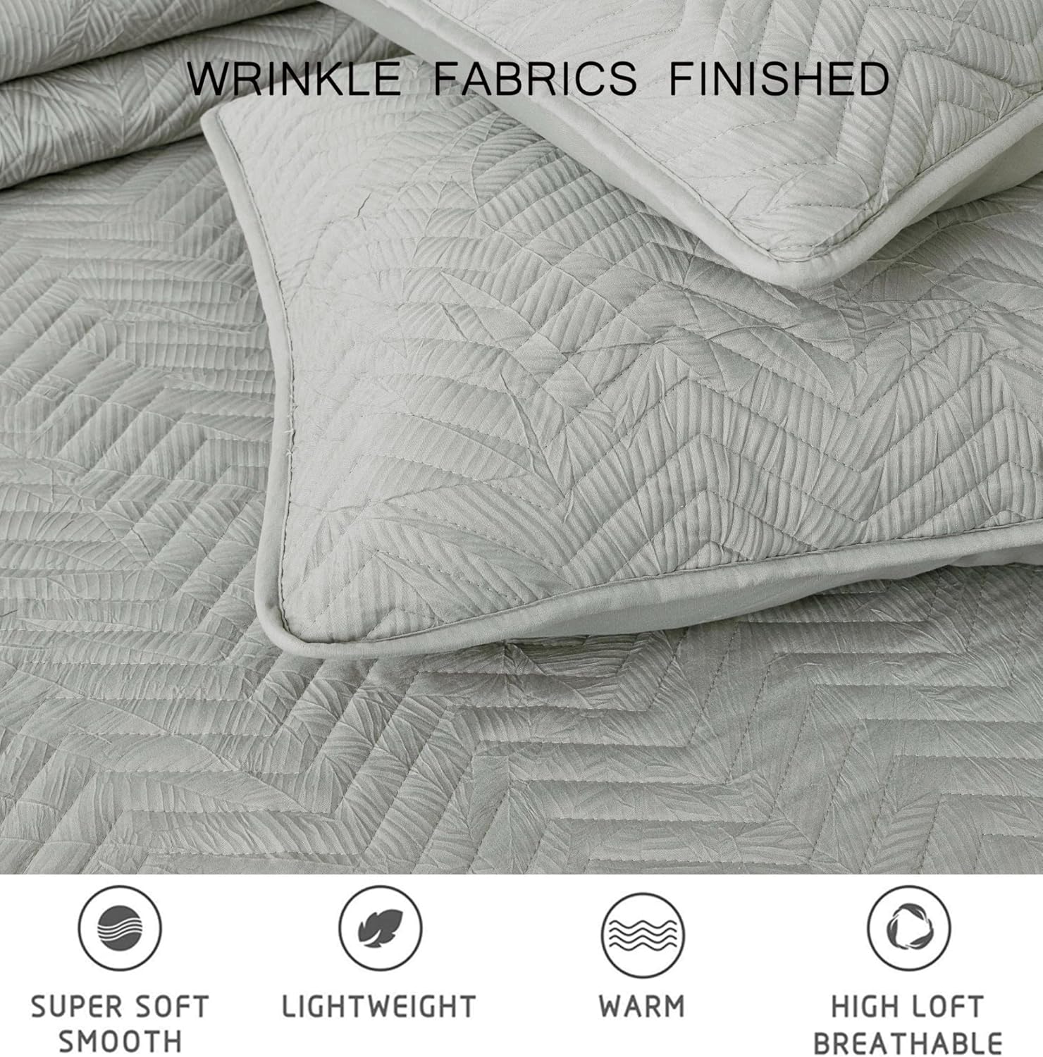 Chezmoi Weaver 3-Piece King Quilt Set in Gray