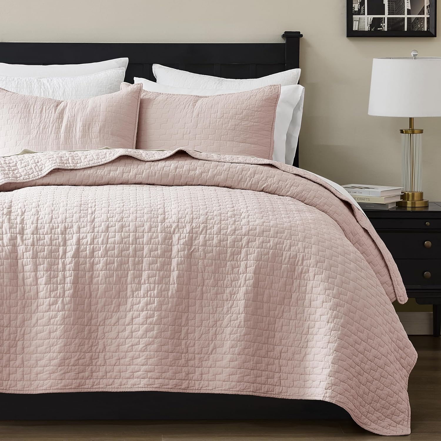 Palassio Pink Cotton Quilt Set Queen Size 3 Piece