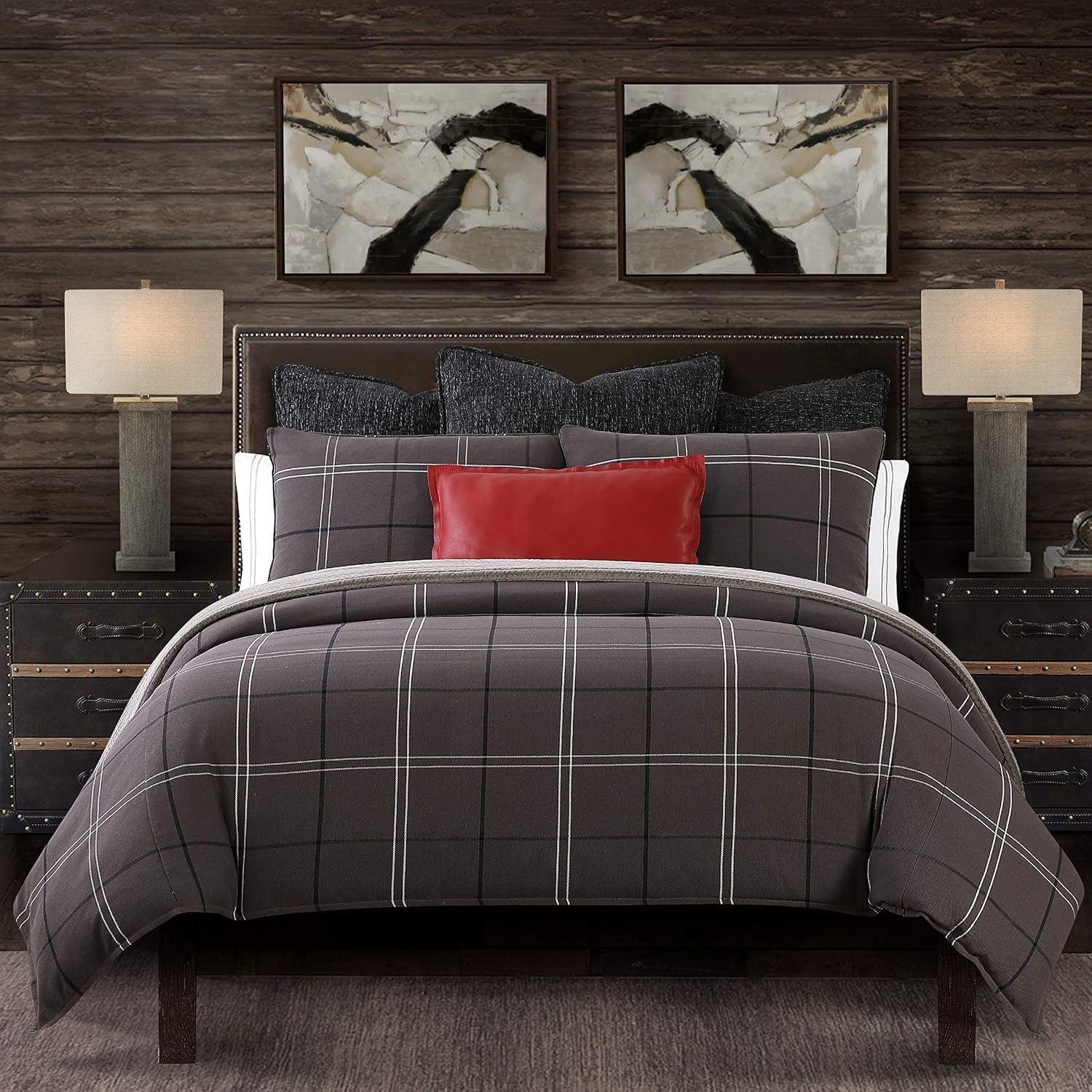 HiEnd Accents Heath 3 Piece Super King Comforter Set