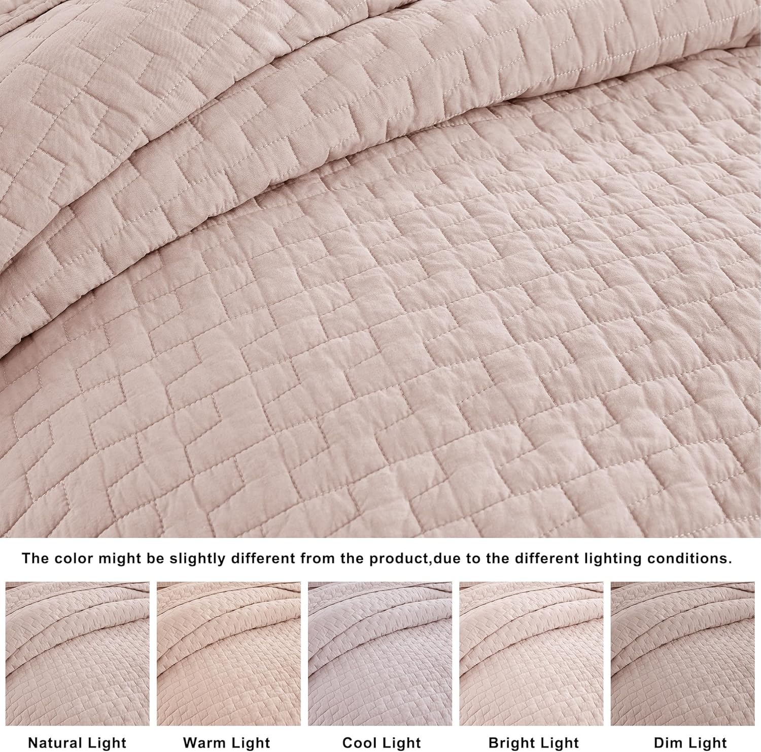 Palassio Pink Cotton Quilt Set Queen Size 3 Piece