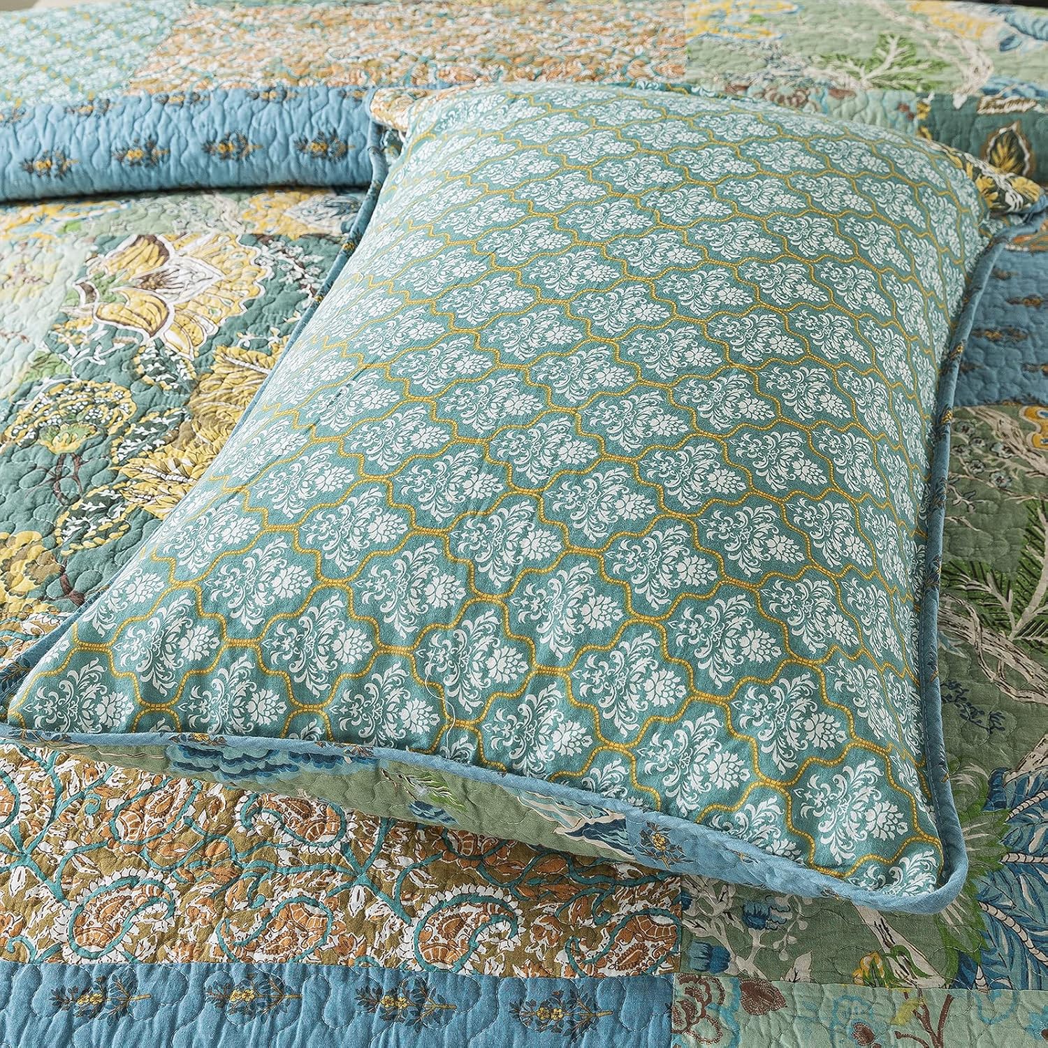 NEWLAKE Cotton Patchwork Bedspread 3-Piece Set