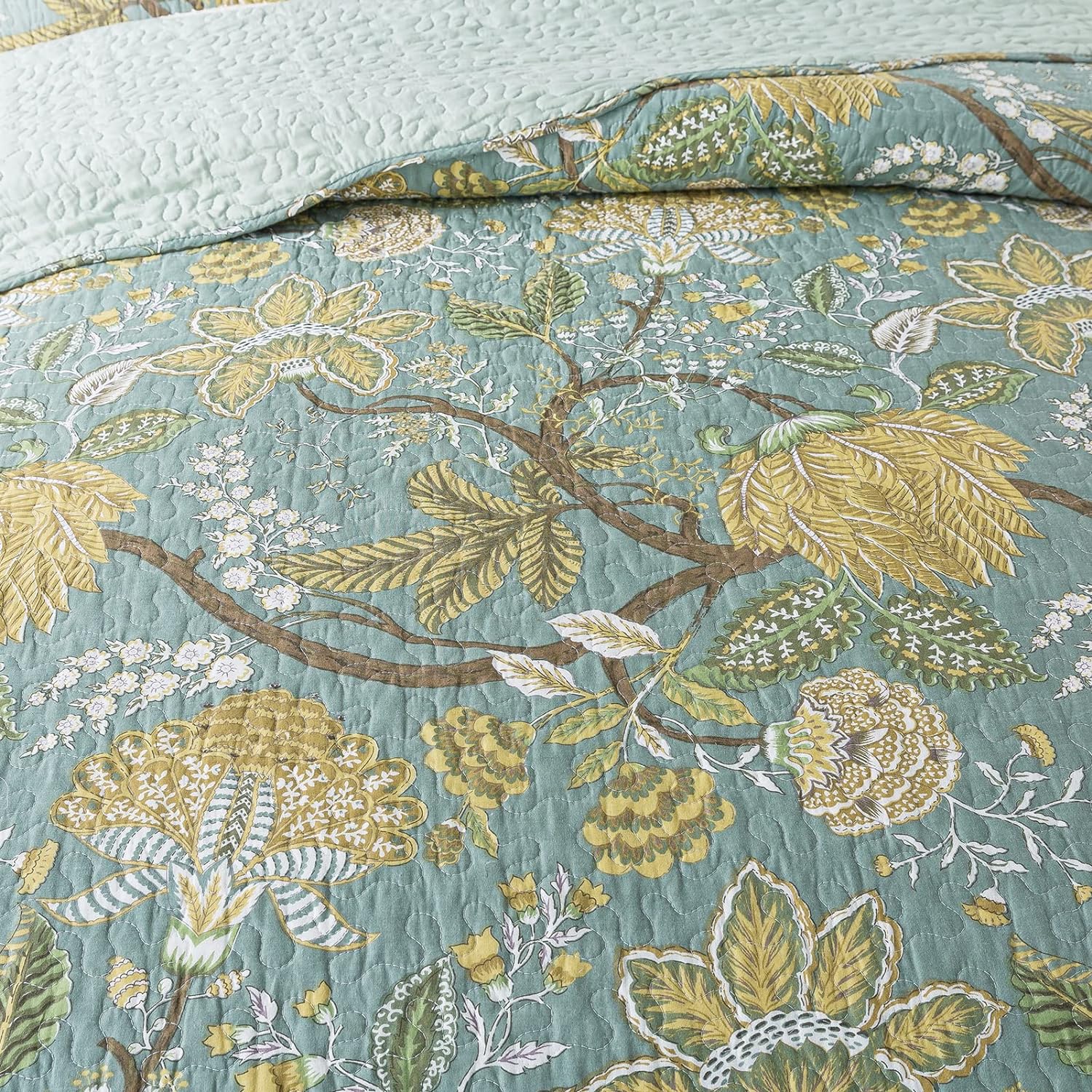 NEWLAKE Reversible Patchwork Quilt Set Queen Size