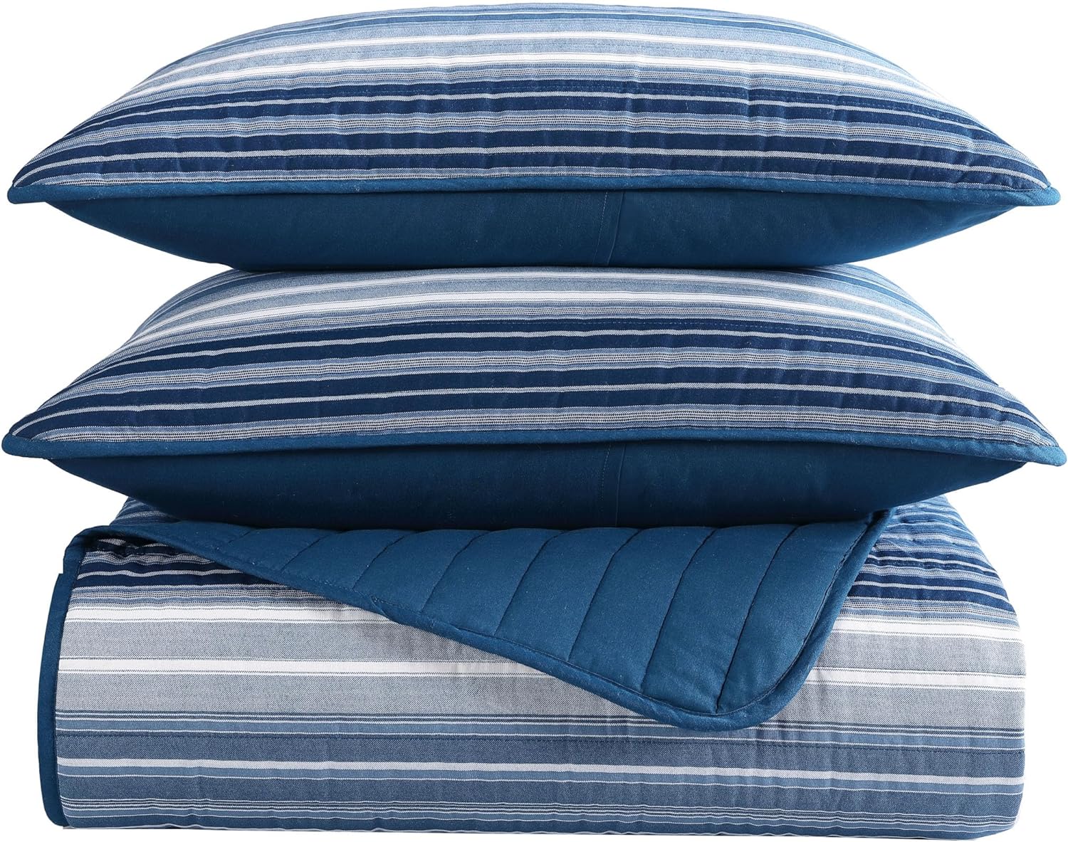 Nautica King Quilt Set - 100 Cotton Reversible Bedding 1