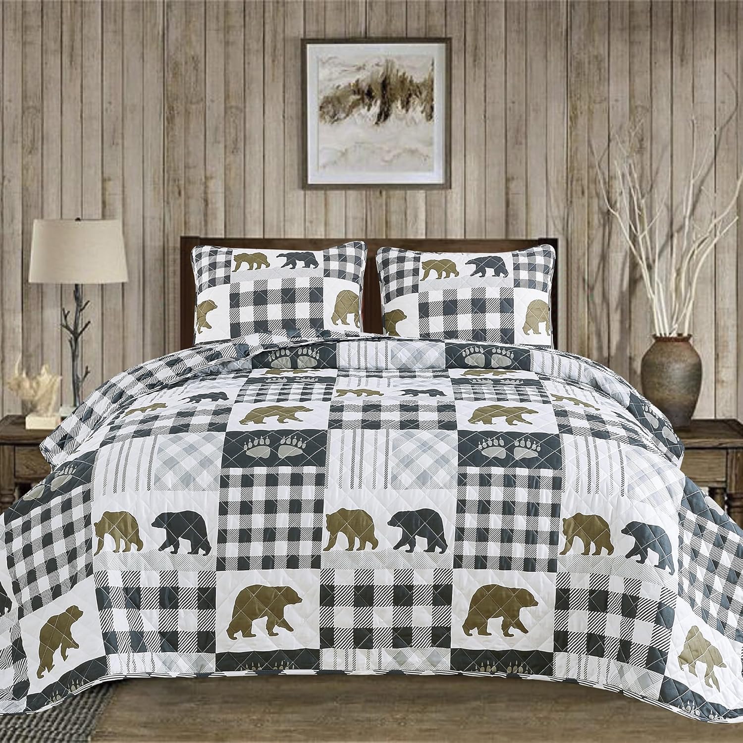Rustic Quilt Set King Size with Shams