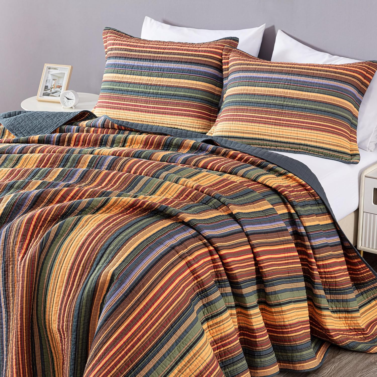 Chezmoi Avery 3-Piece Cotton Quilt Set King Size
