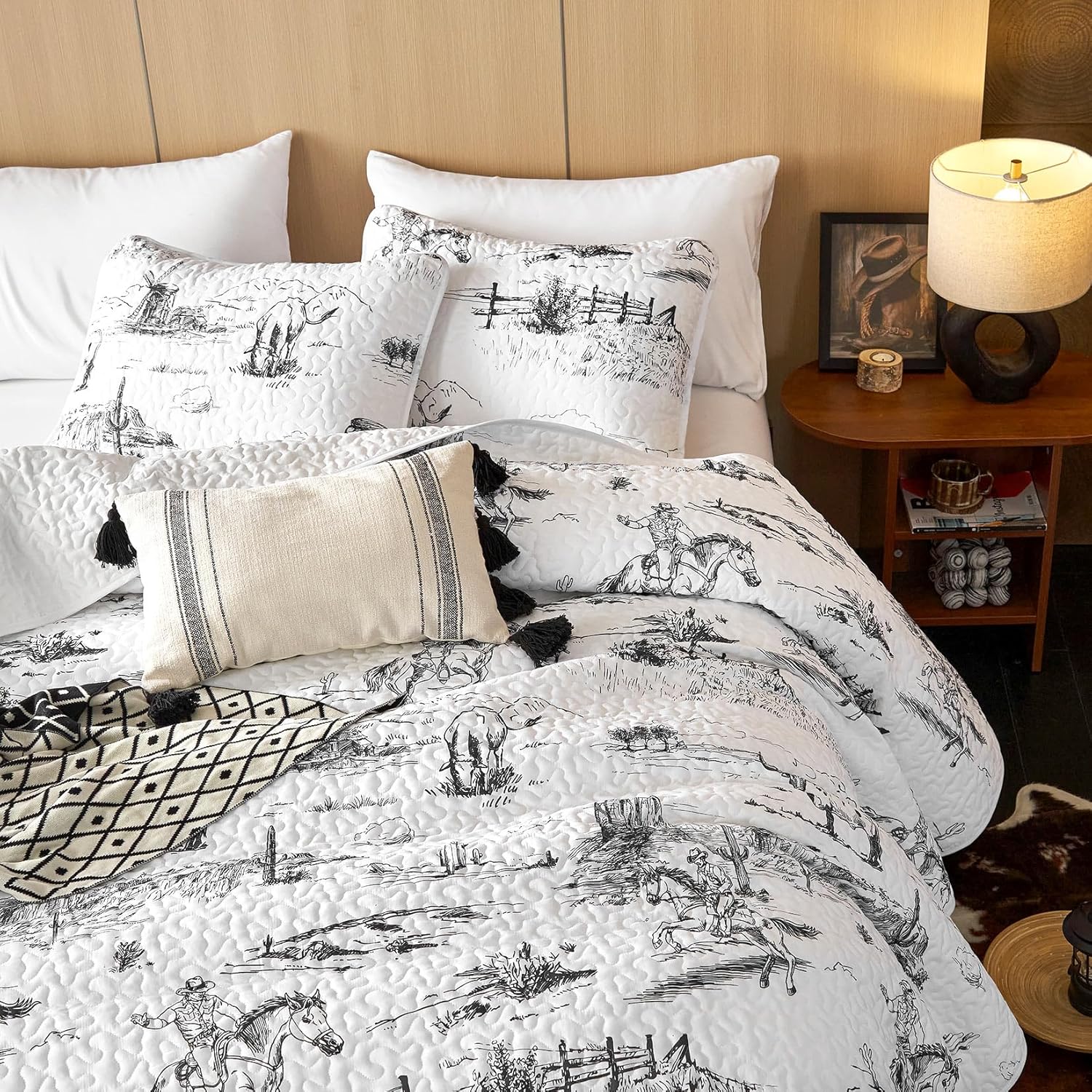 Wake In Cloud Western Quilt Set King Size 3-Piece