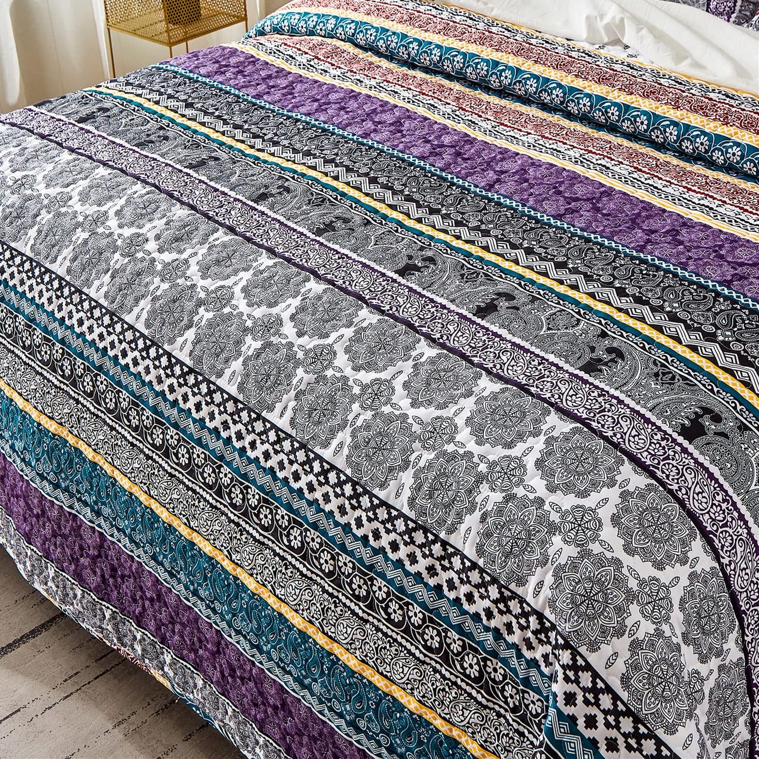 WONGS BEDDING Boho Quilt Set King Size