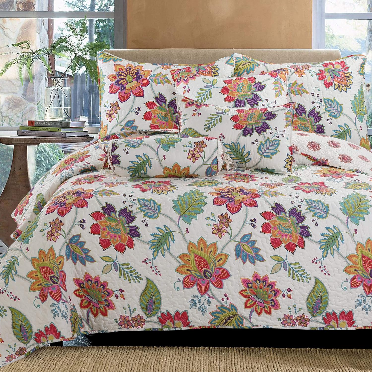 Cozy Line Gypsy Floral Reversible Quilt Set King - 3 Piece