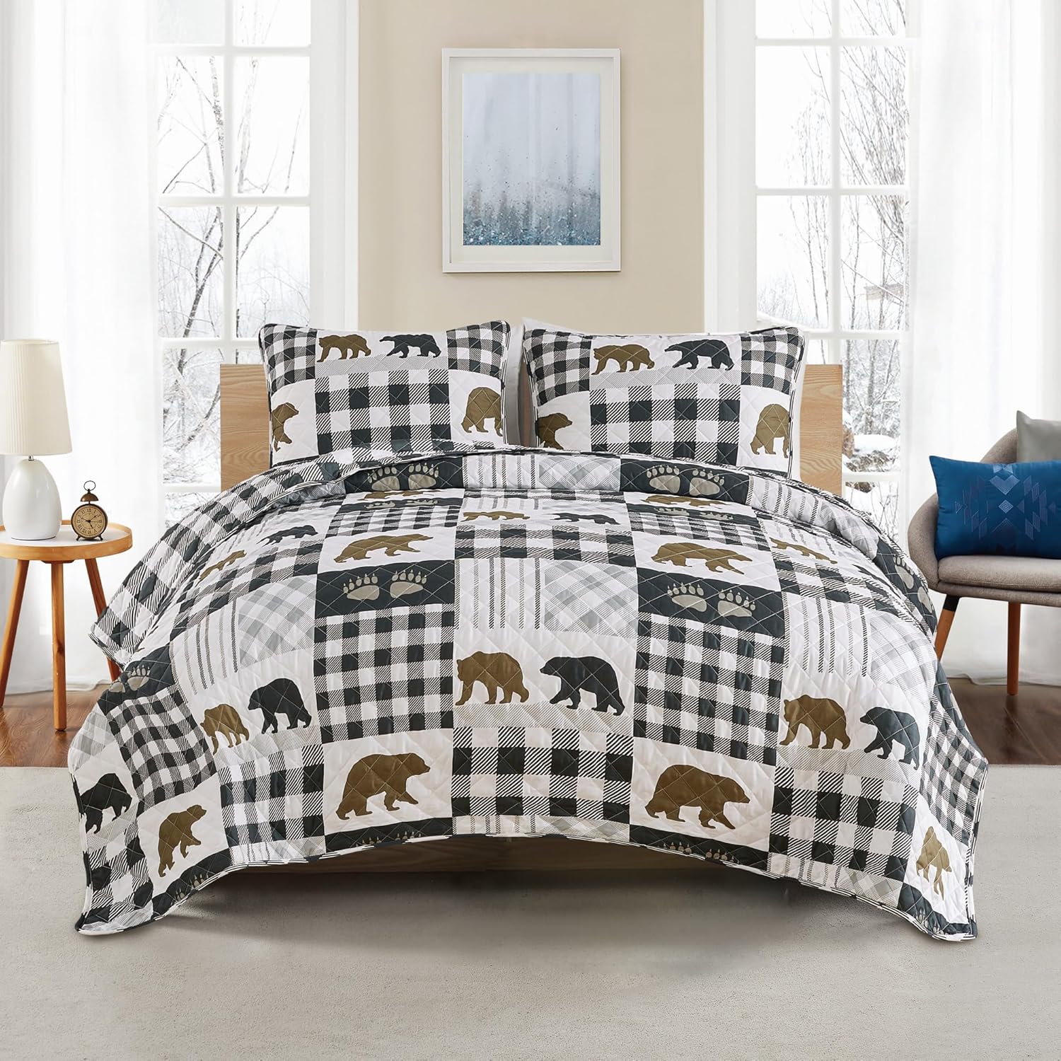Rustic Quilt Set King Size with Shams