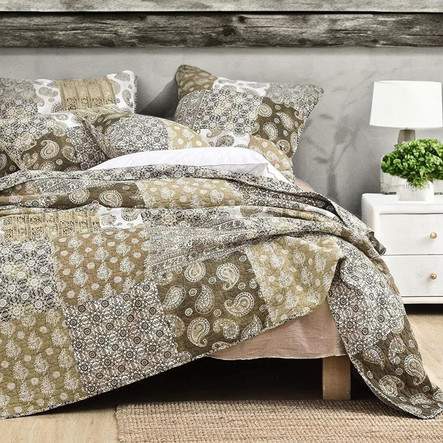 DaDa Bedding Bohemian Cotton Quilt Set - Moroccan Dreams