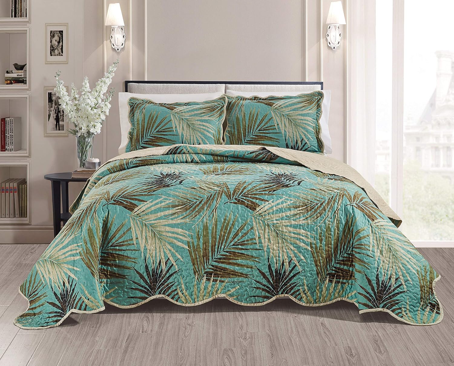 Masterplay 3-Piece Tropical Palm Leaf Quilt Set