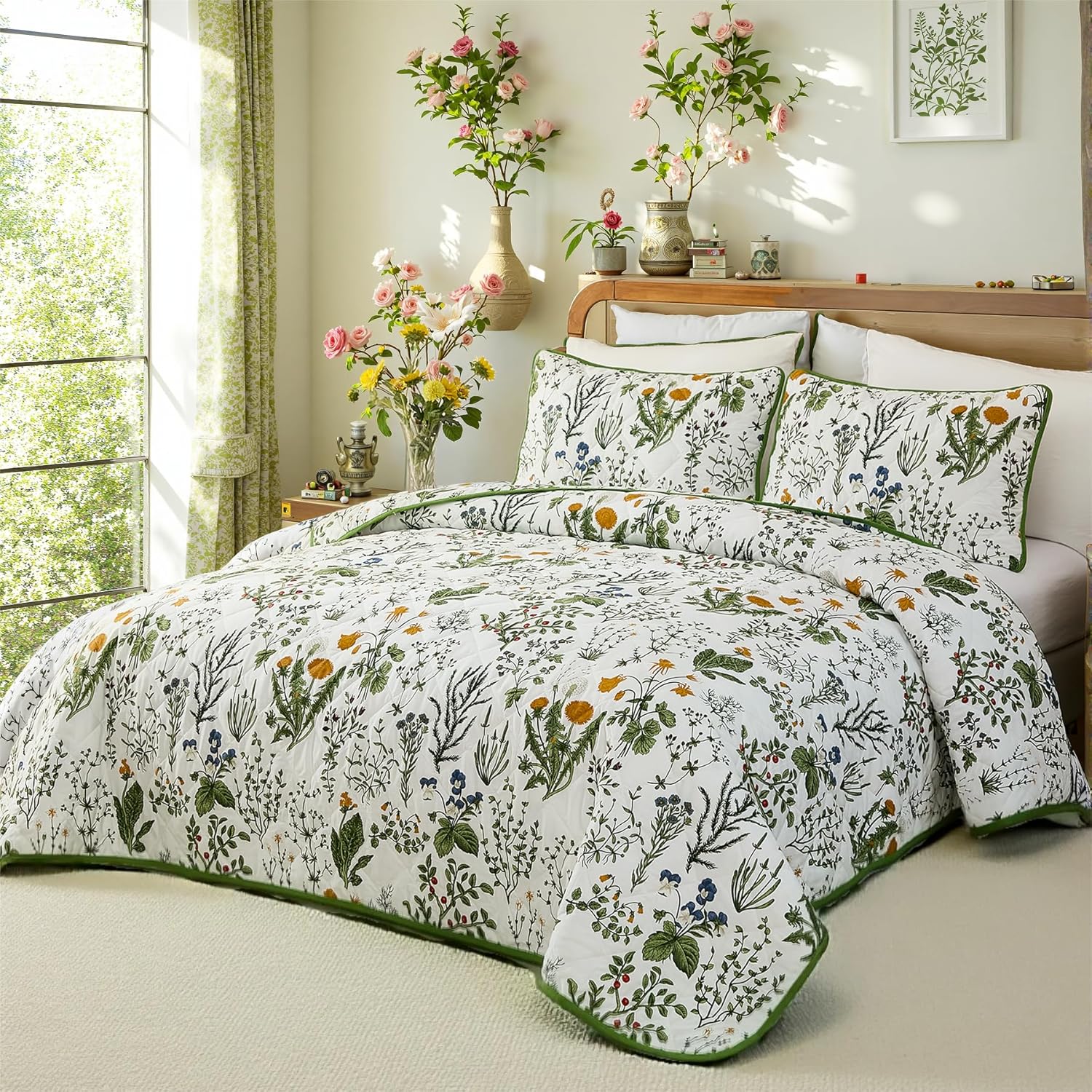 Cozaline 3-Piece Quilt Set King Size Cotton