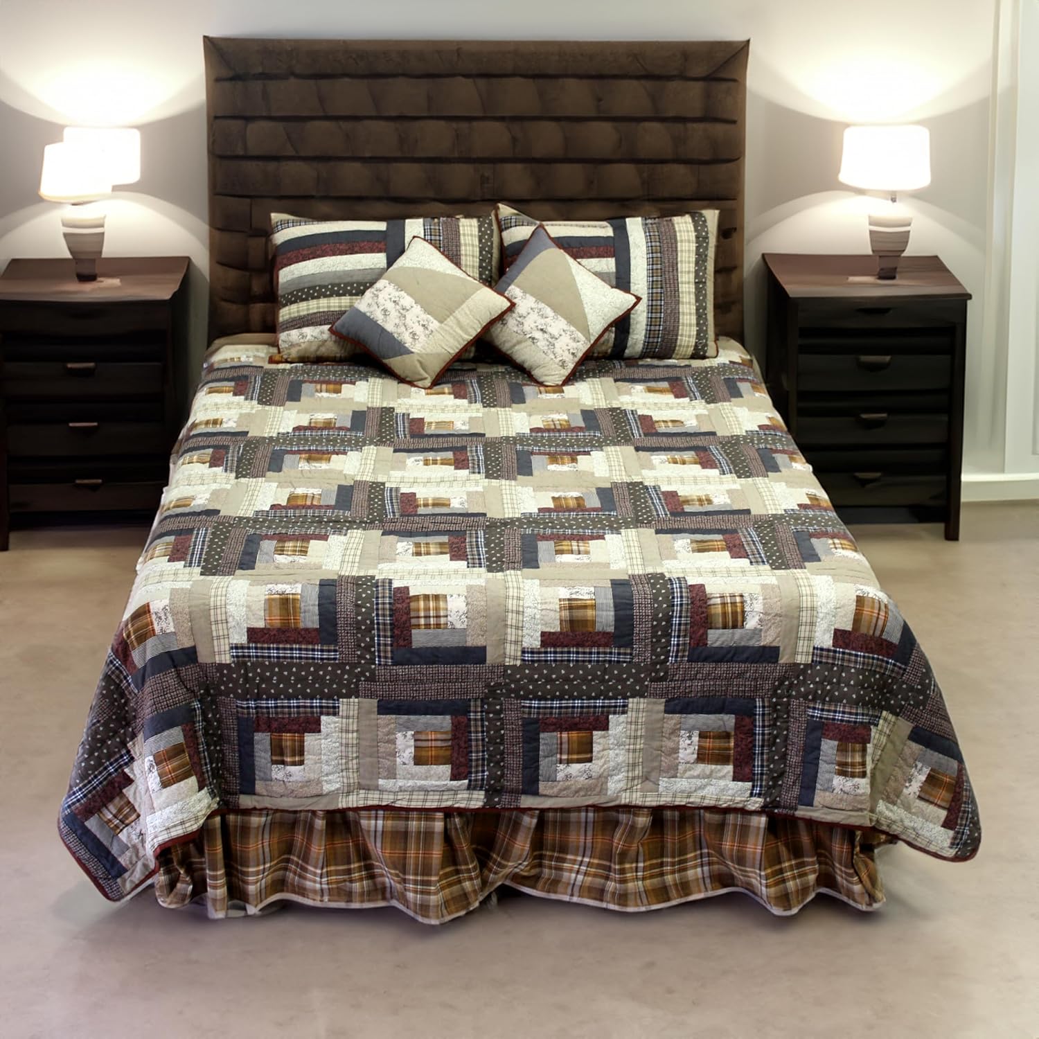 Patch Magic Express Log Cabin Super King Quilt Set