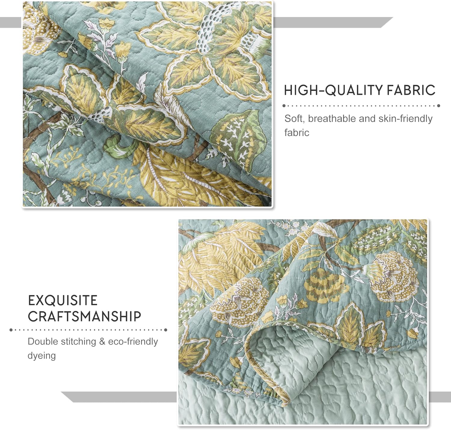 Travan 3-Piece Quilt Set with Shams Queen Size