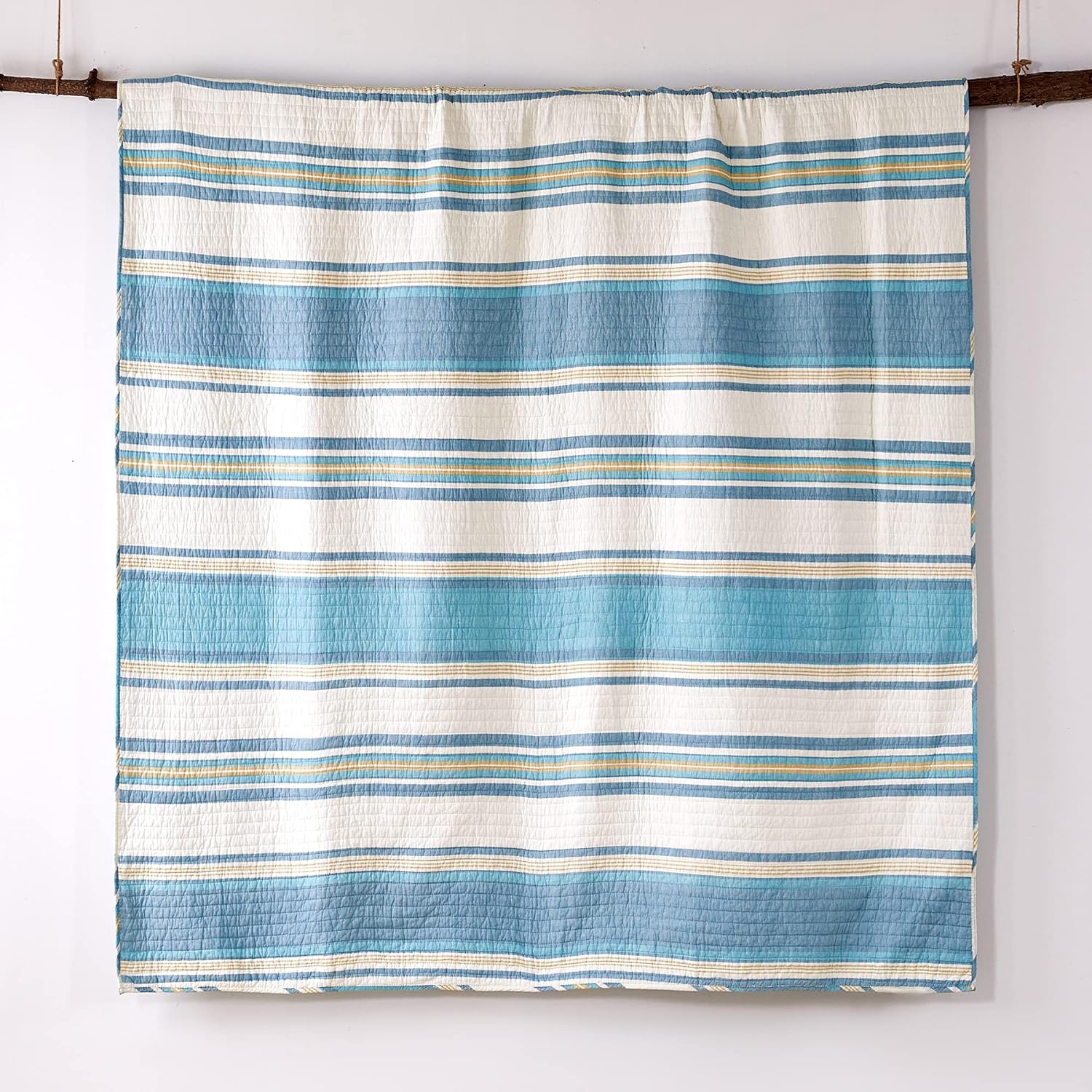 Levtex Home Blue Maui Quilt Set - Striped Coastal Design